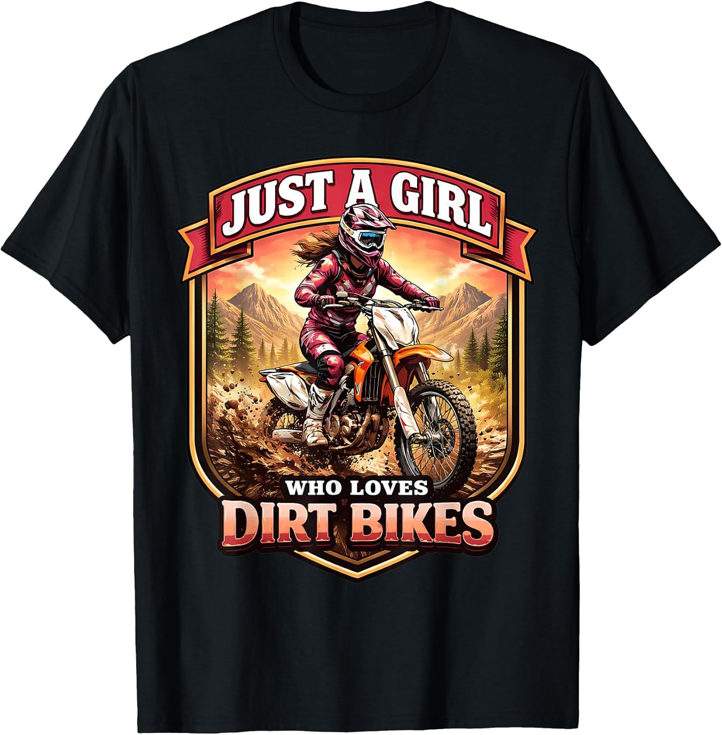 Just A Girl Who Loves Dirt Bikes Rider MX Merch - Adult & Kids T-Shirts, Sweatshirts & Hoodies apparel design preview 1