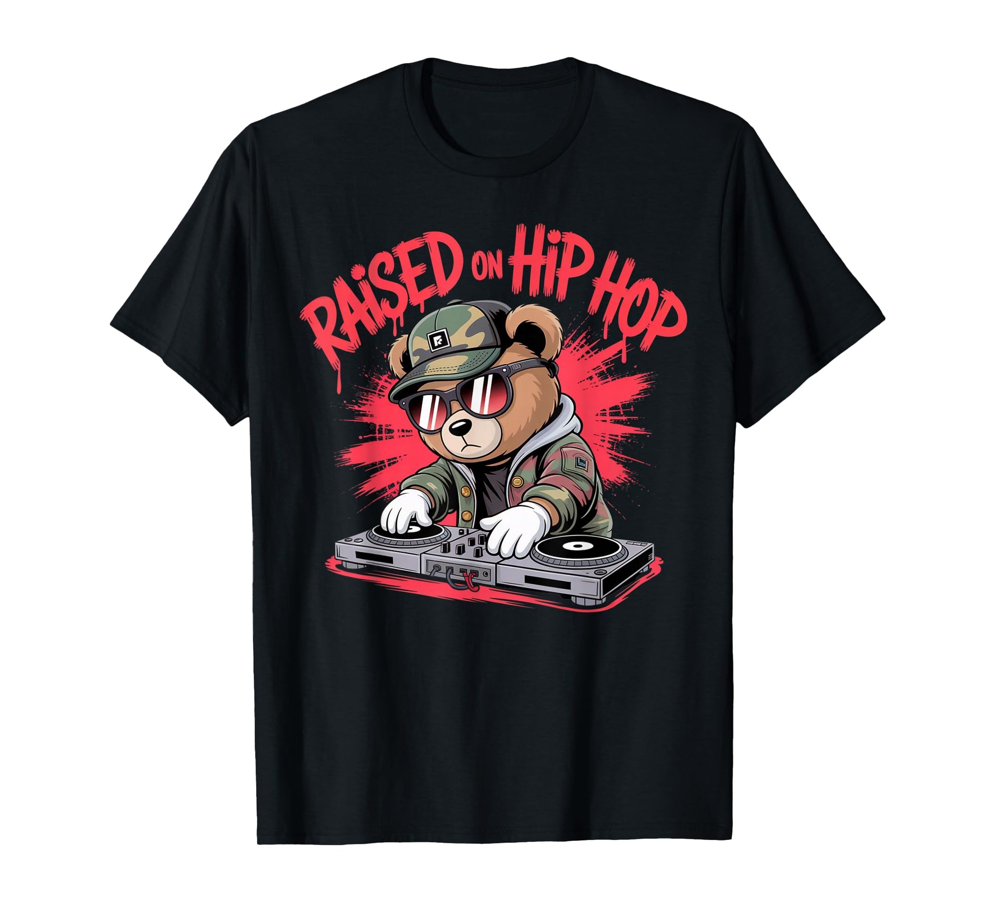 Camouflage Rapper Teddy Bear Camo T-Shirt - Aesthetic Graphic Men Women - T-Shirt, Sweatshirt, Hoodie