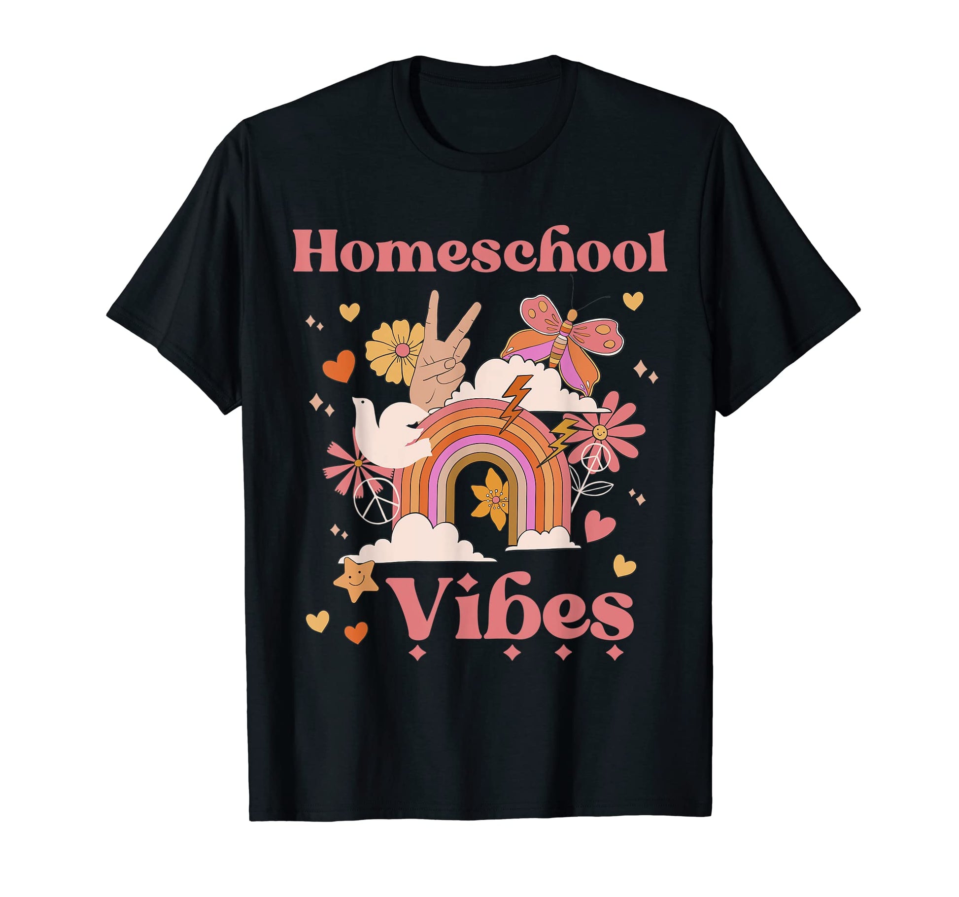 Homeschool Vibes Home School Groovy T-Shirt - Aesthetic Graphic Unisex - T-Shirt, Sweatshirt, Hoodie
