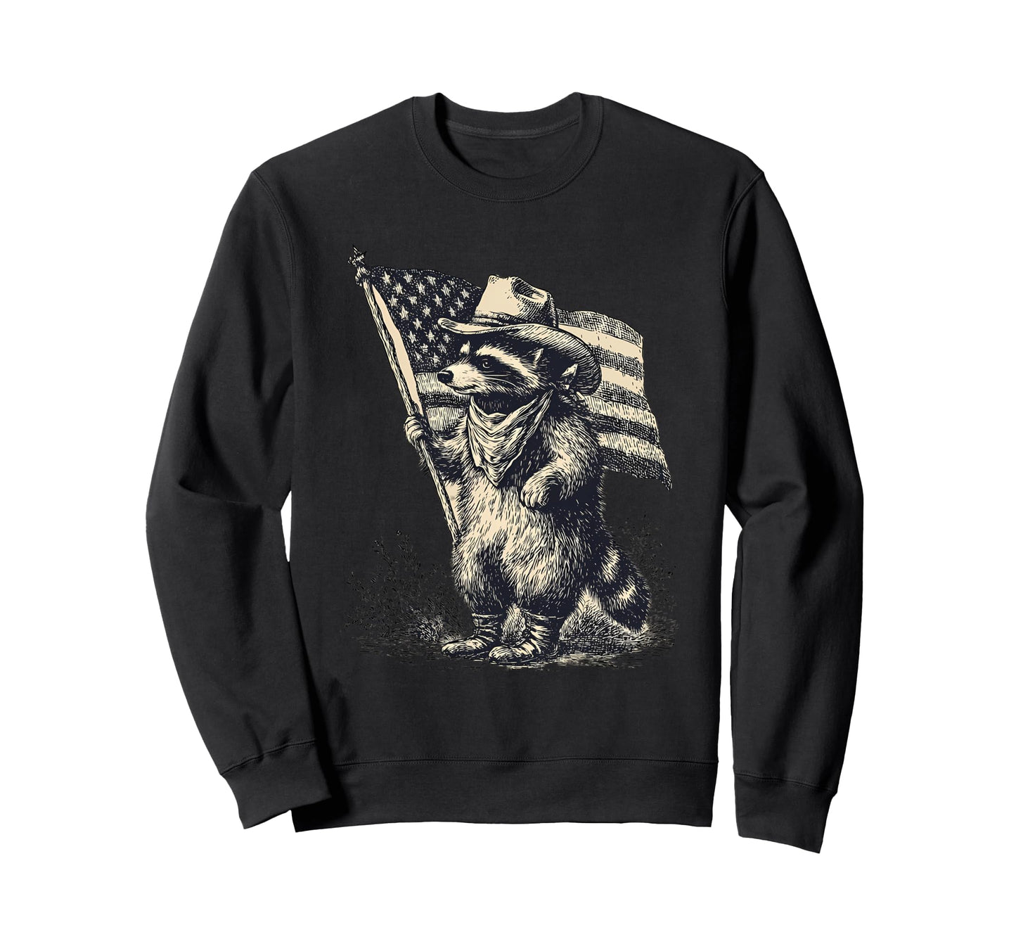 Raccoon Cowboy Rodeo Cowgirl Western Sweatshirt - Aesthetic Graphic Unisex - T-Shirt, Sweatshirt, Hoodie