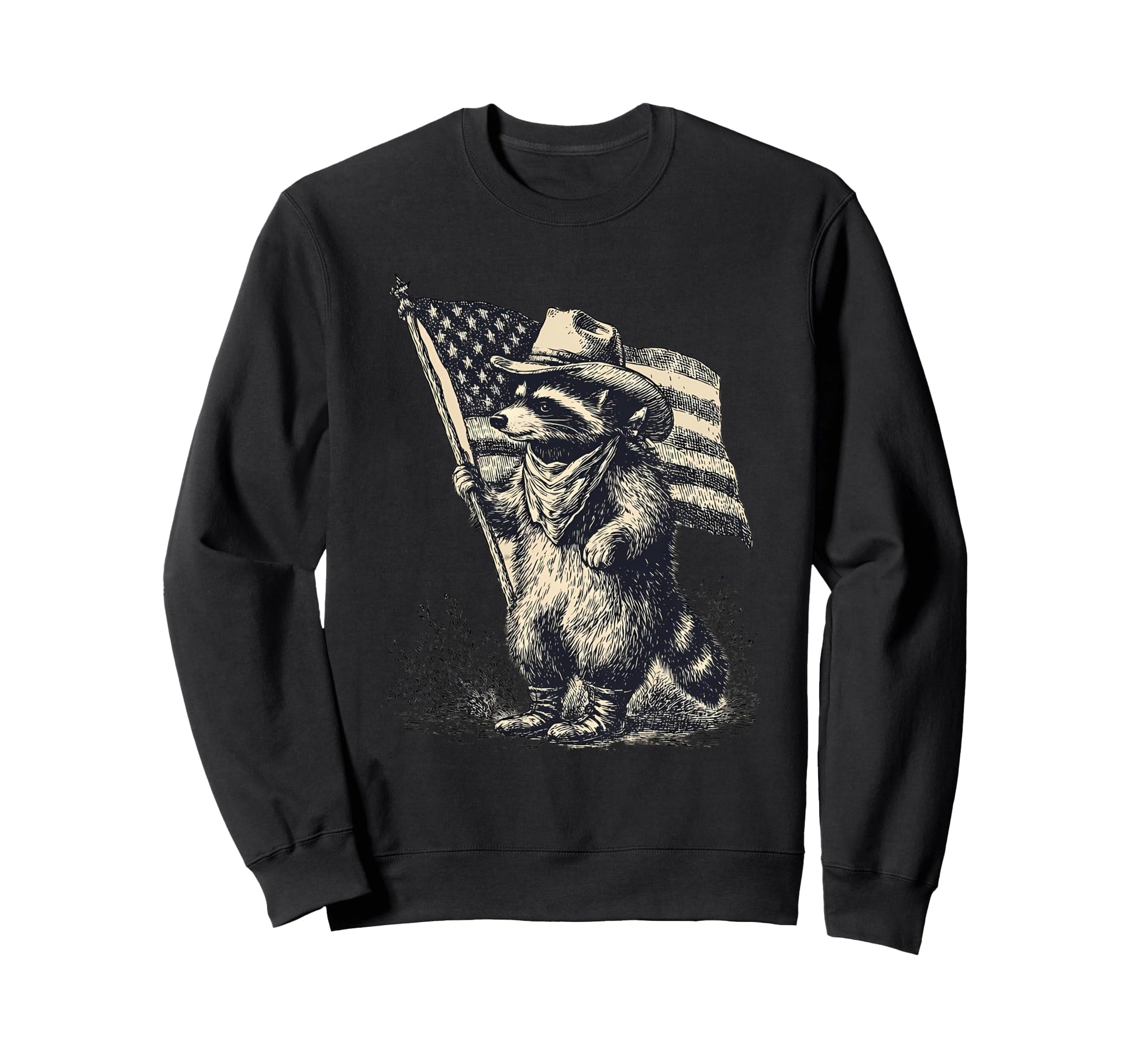 Raccoon Cowboy Rodeo Cowgirl Western Sweatshirt - Aesthetic Graphic Unisex - T-Shirt, Sweatshirt, Hoodie