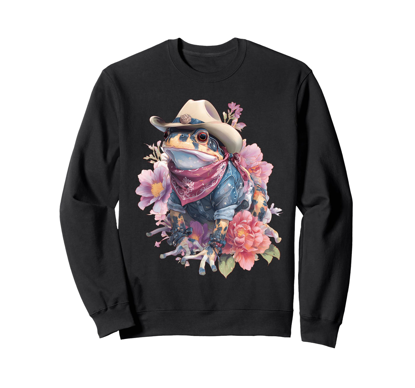 Frog Cowboy Rodeo Cowgirl Toad Sweatshirt - Unique Graphic Men Women - T-Shirt, Sweatshirt, Hoodie