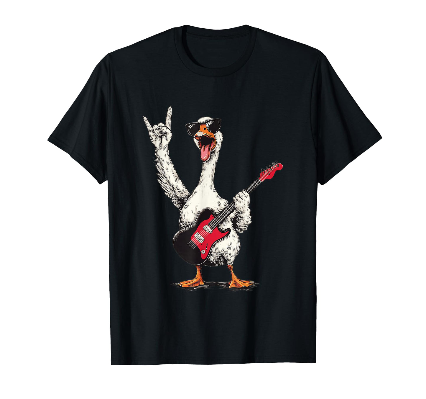 Funny Goose Rock Music Electric Guitar T-Shirt - Trendy Graphic Men Women - T-Shirt, Sweatshirt, Hoodie