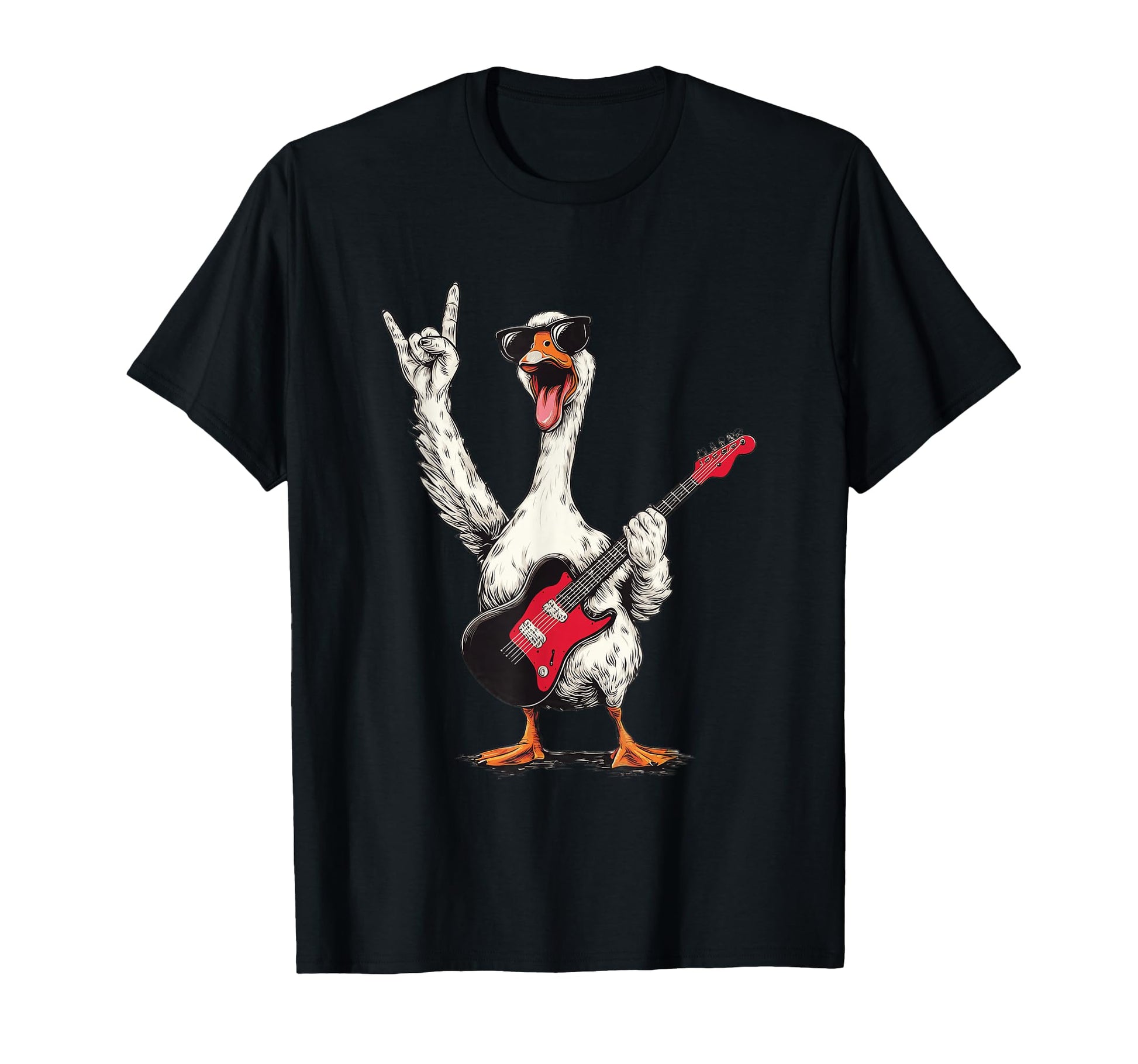 Funny Goose Rock Music Electric Guitar T-Shirt - Trendy Graphic Men Women - T-Shirt, Sweatshirt, Hoodie