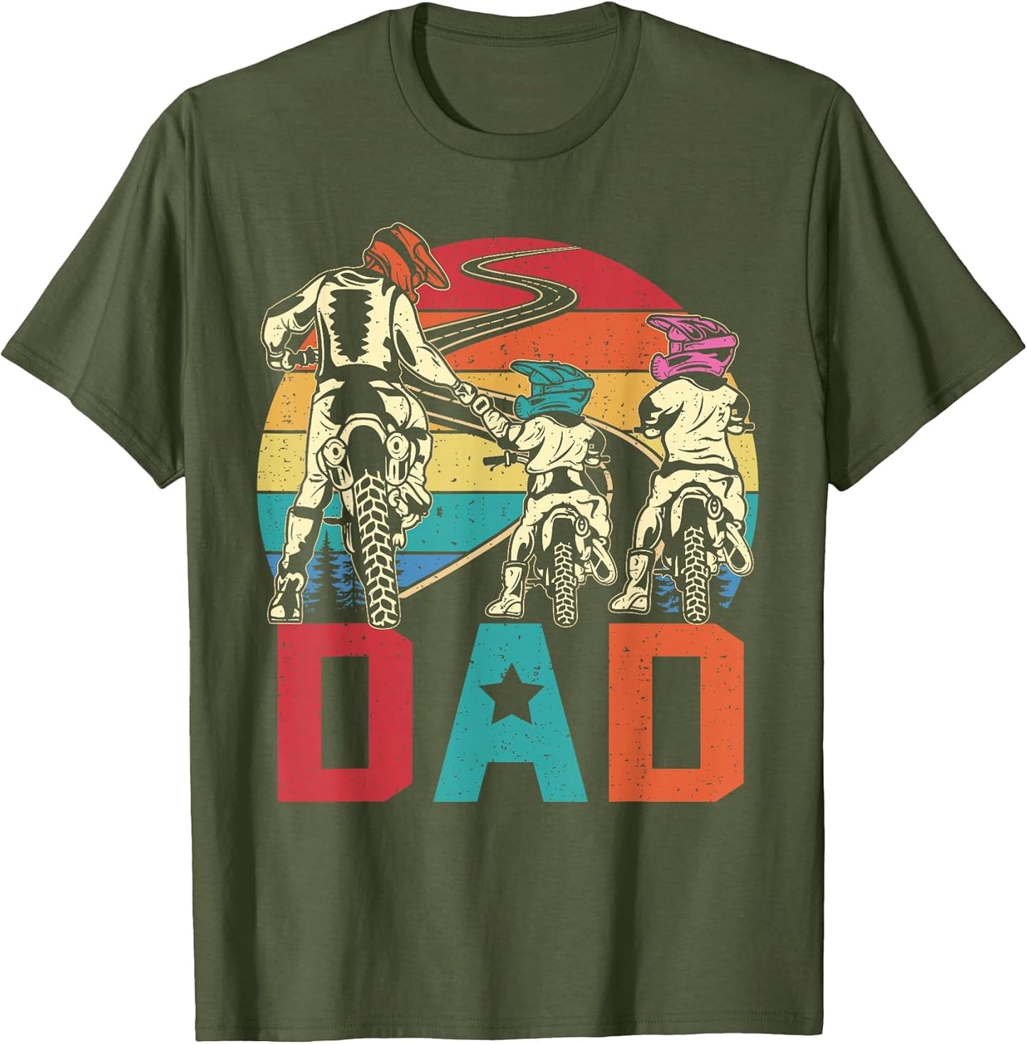 Retro Motocross Father's Day Costume For Men Kids - Adult & Kids T-Shirts, Sweatshirts & Hoodies apparel design preview 1