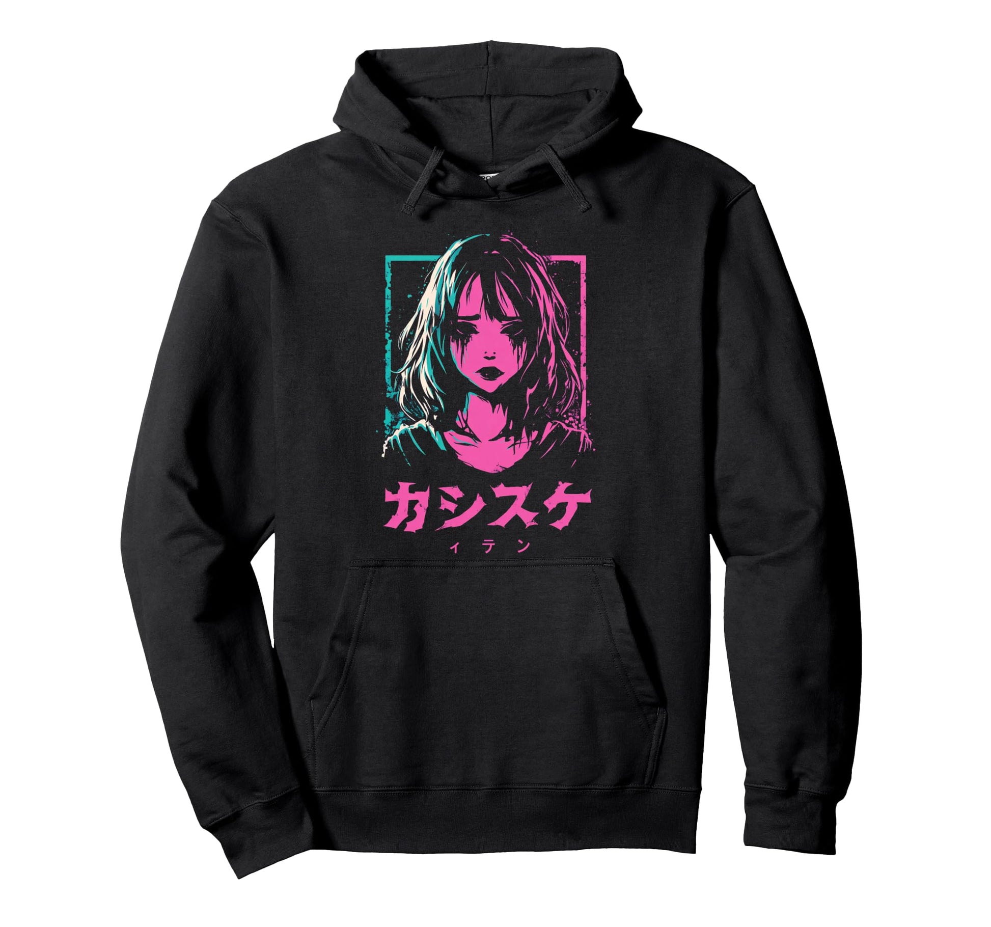 Goth Grunge Demon Anime Waifu Horror Hoodie - Unique Graphic for Adults - T-Shirt, Sweatshirt, Hoodie