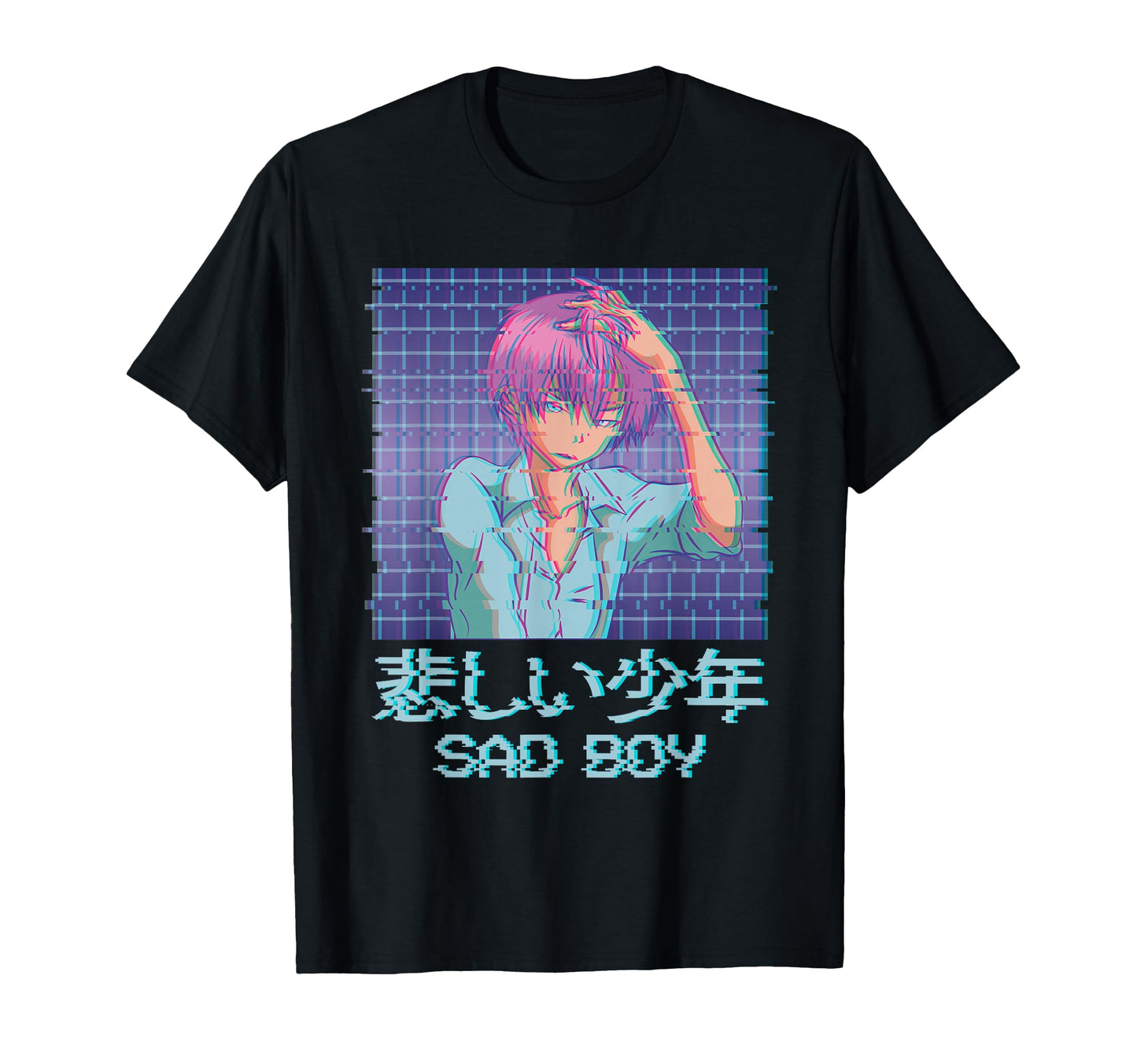 Sad Anime Japanese Vaporwave Aesthetic T-Shirt - Novelty Apparel Unisex - T-Shirt, Sweatshirt, Hoodie