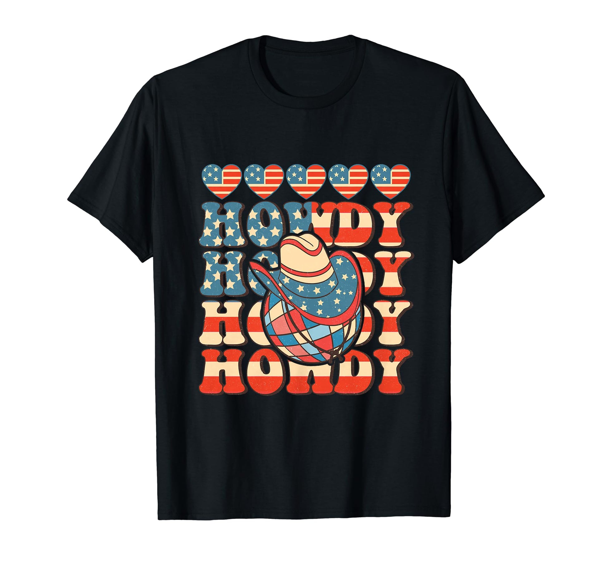 Howdy Cowboy American Flag Western T-Shirt - Custom Art Print Unisex - T-Shirt, Sweatshirt, Hoodie