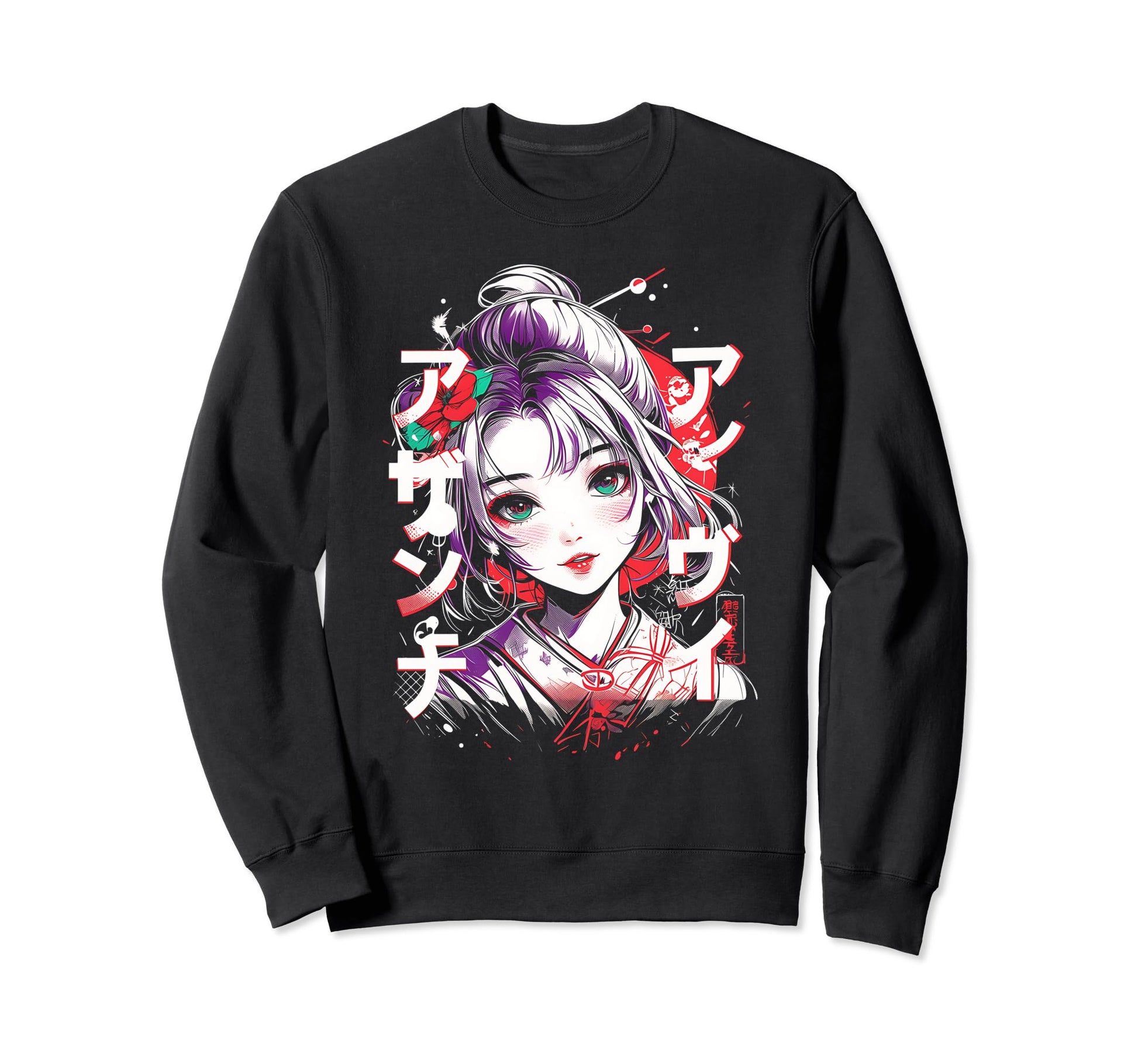 Anime Goth Grunge Demon Waifu Sweatshirt - Minimalist Print Men Women - T-Shirt, Sweatshirt, Hoodie