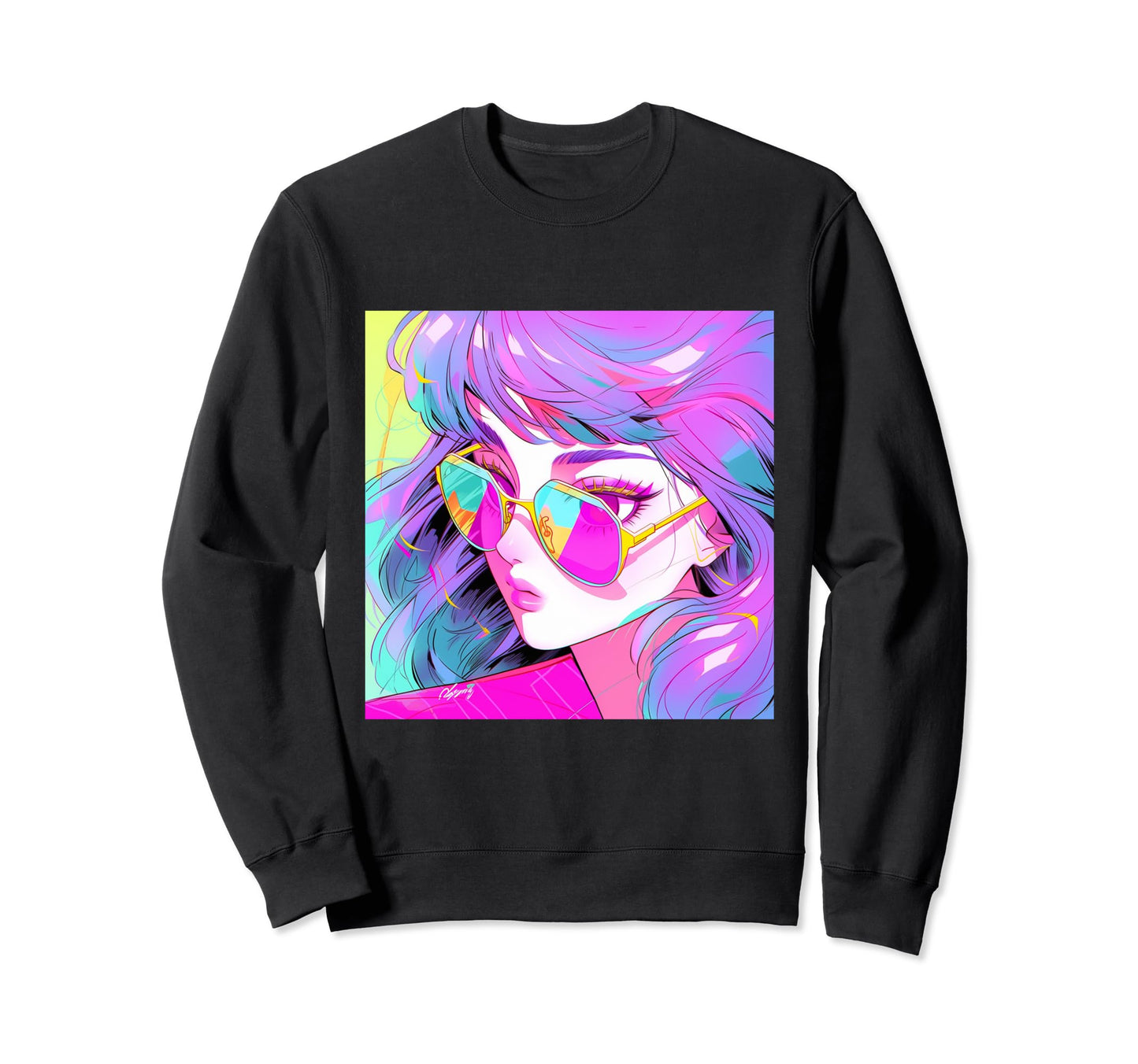 Vaporwave Aesthetic Anime Indie Sweatshirt - Custom Art Print for Adults - T-Shirt, Sweatshirt, Hoodie