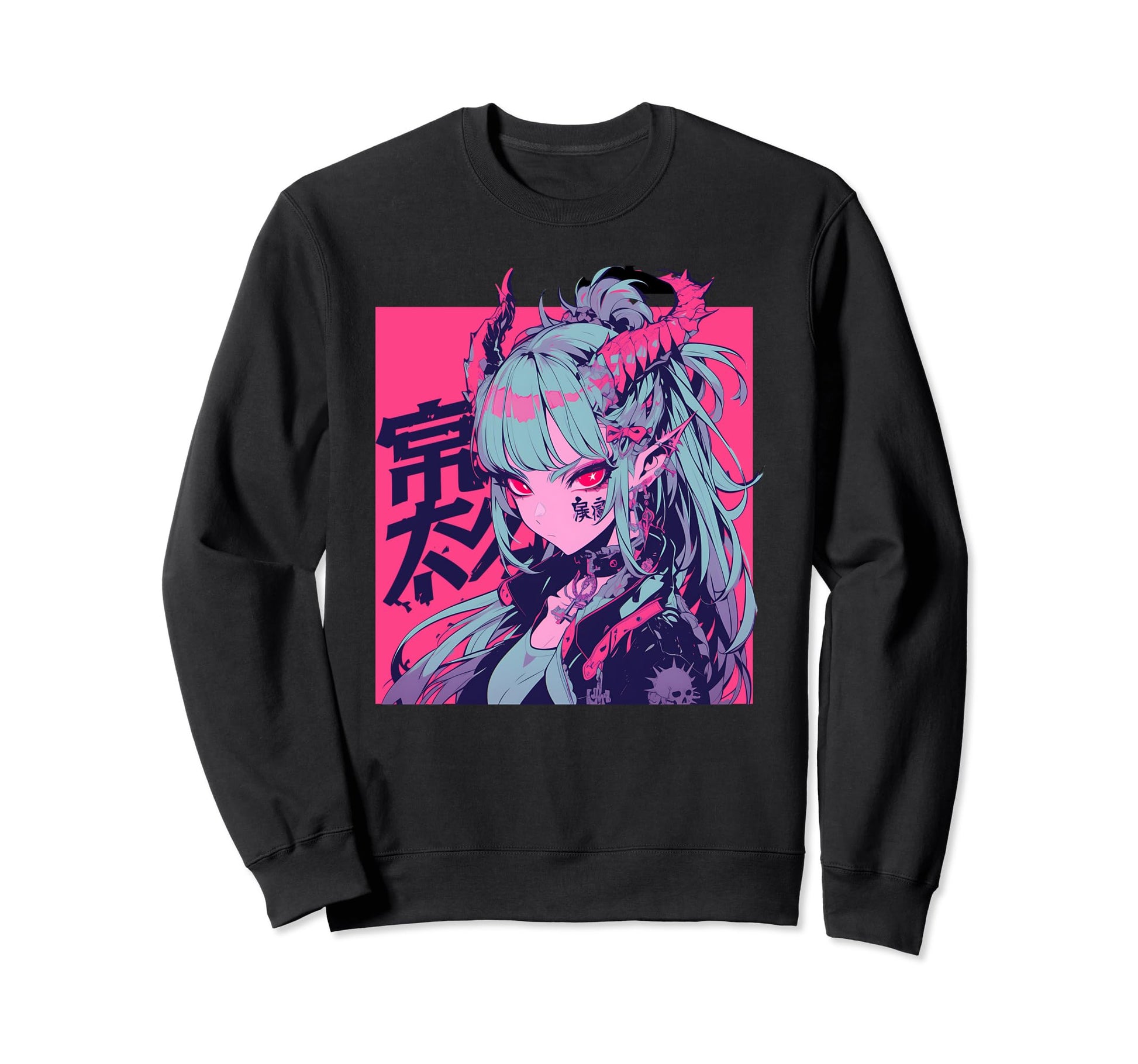 Goth Grunge Demon Anime Waifu Sweatshirt - Minimalist Print Men Women - T-Shirt, Sweatshirt, Hoodie