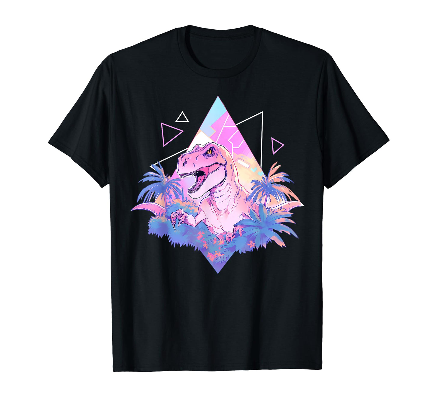 Kawaii Dinosaur Pastel T Rex Geometric T-Shirt - Unique Graphic Men Women - T-Shirt, Sweatshirt, Hoodie
