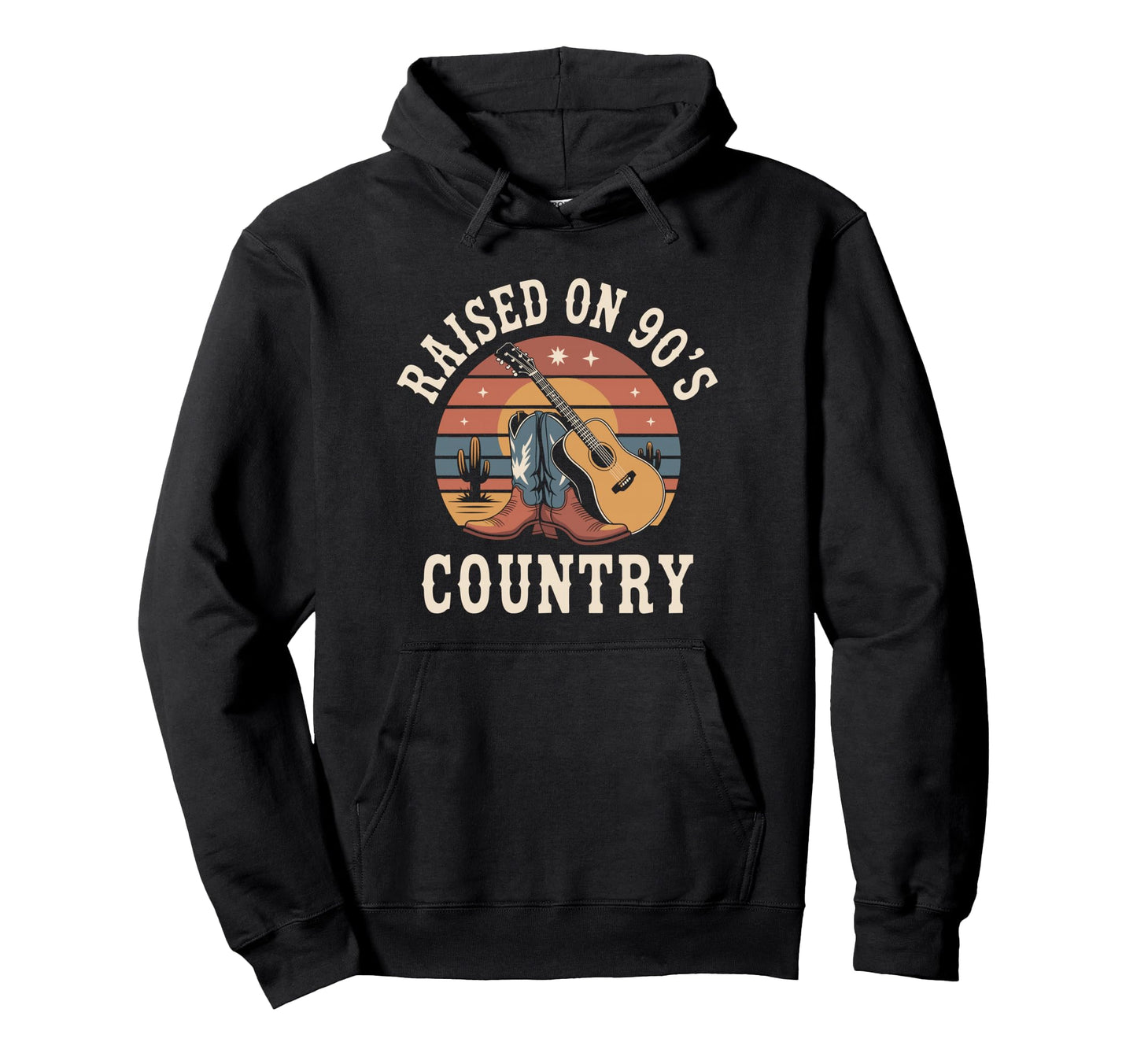 Raised 90S Country Western Music Nostalgia Hoodie - Custom Art Print Unisex - T-Shirt, Sweatshirt, Hoodie