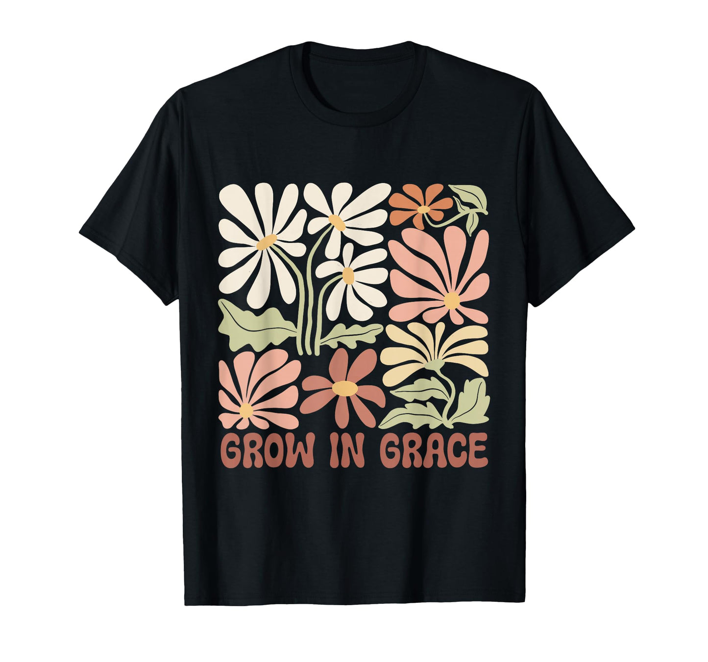 Boho Minimalistic Grow Grace Floral T-Shirt - Casual Everyday Wear Unisex - T-Shirt, Sweatshirt, Hoodie