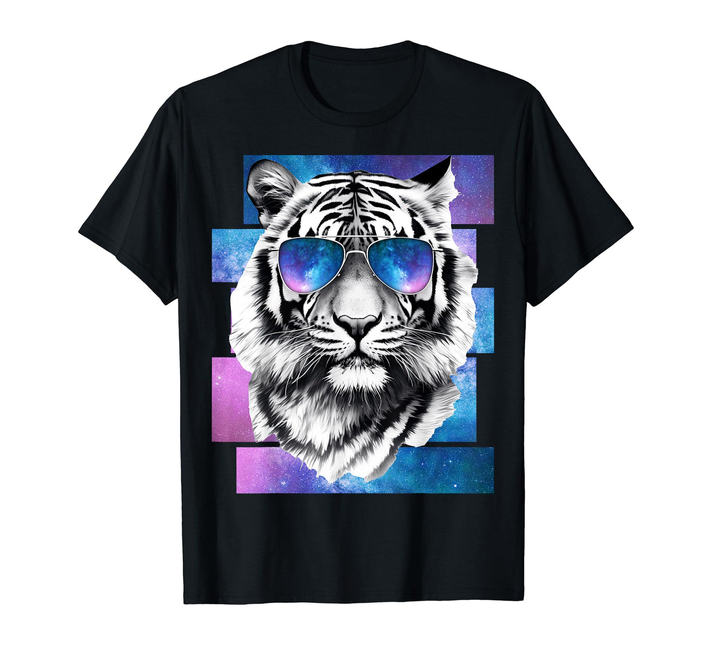 Tiger Space Glasses Galaxy T-Shirt - Casual Everyday Wear Unisex - T-Shirt, Sweatshirt, Hoodie