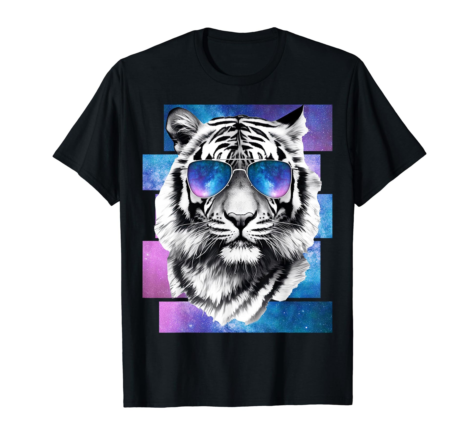 Tiger Space Glasses Galaxy T-Shirt - Casual Everyday Wear Unisex - T-Shirt, Sweatshirt, Hoodie