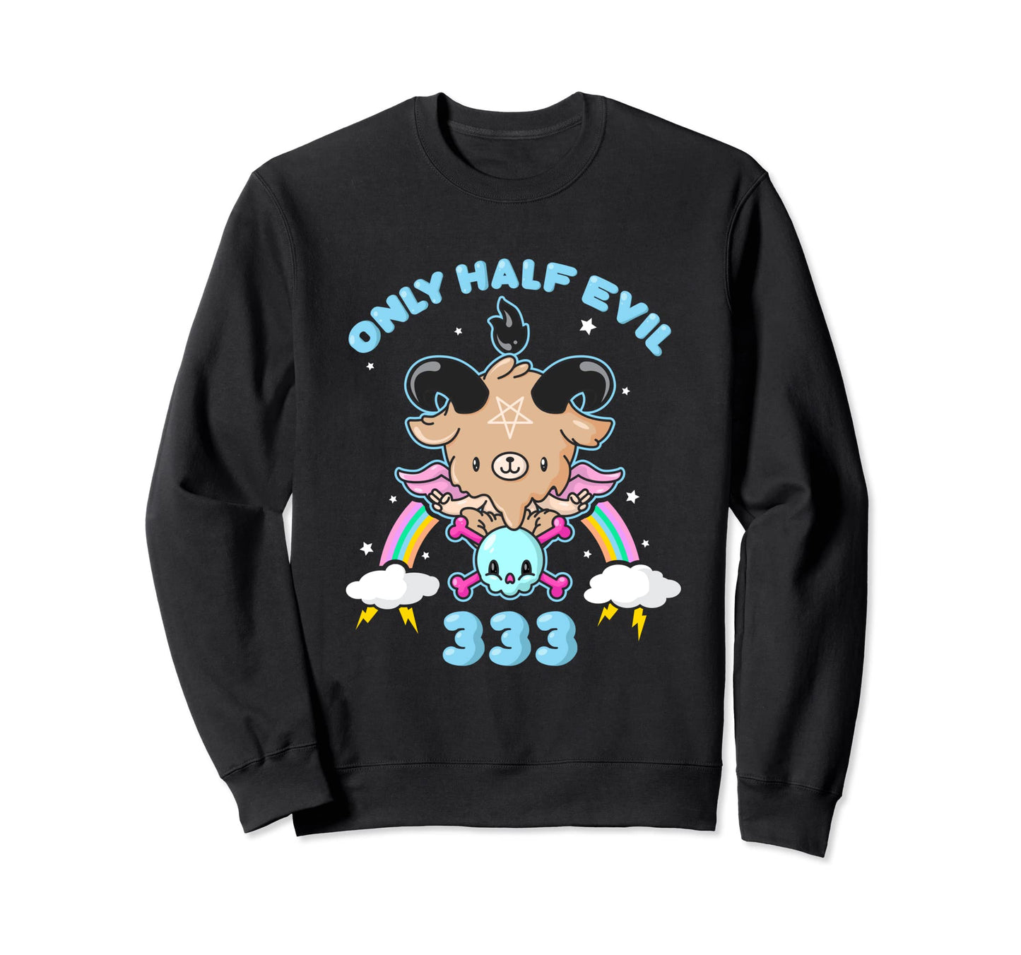 Only Half Evil 333 Pastel Goth Sweatshirt - Streetwear Style Men Women - T-Shirt, Sweatshirt, Hoodie