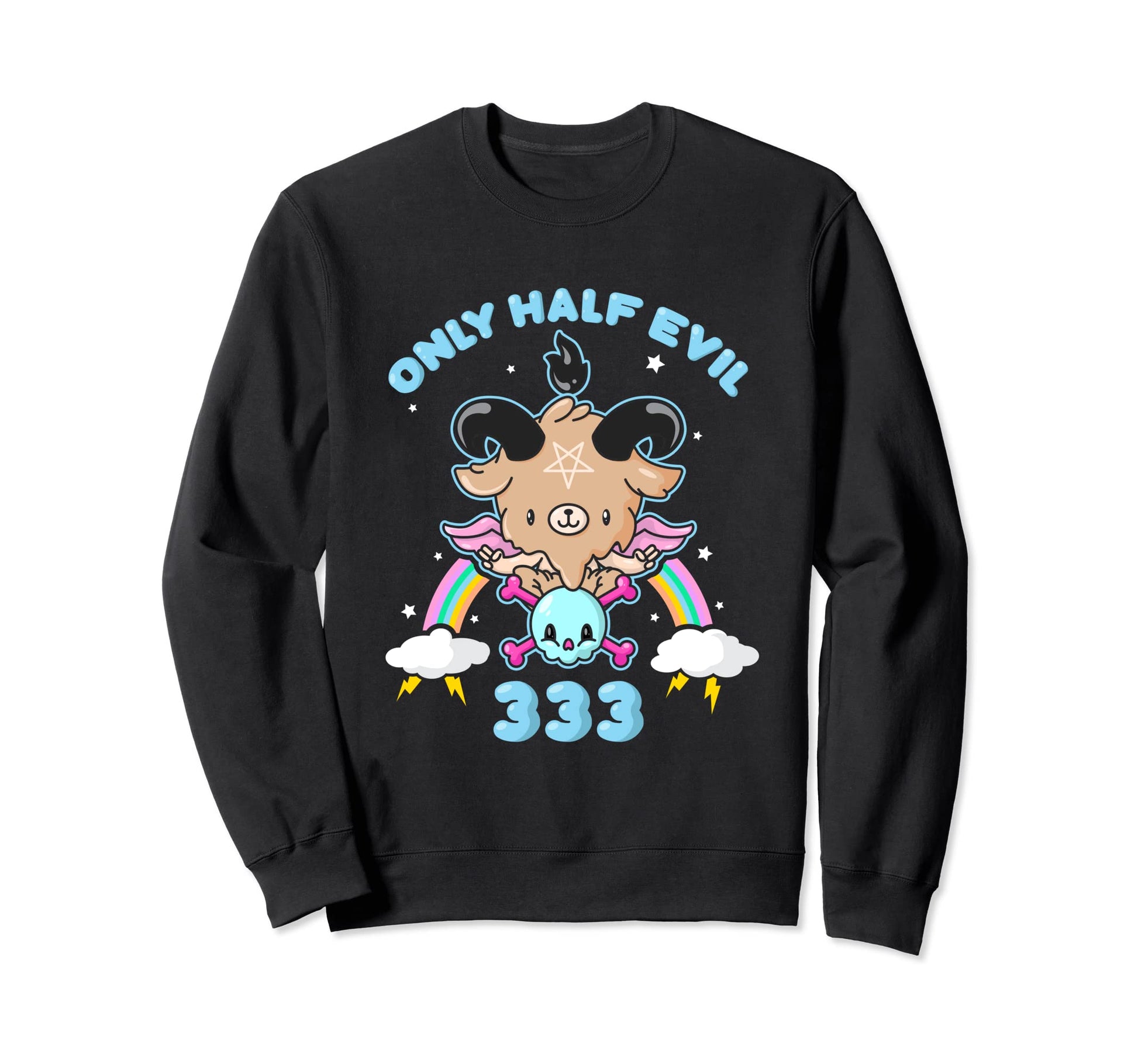 Only Half Evil 333 Pastel Goth Sweatshirt - Streetwear Style Men Women - T-Shirt, Sweatshirt, Hoodie