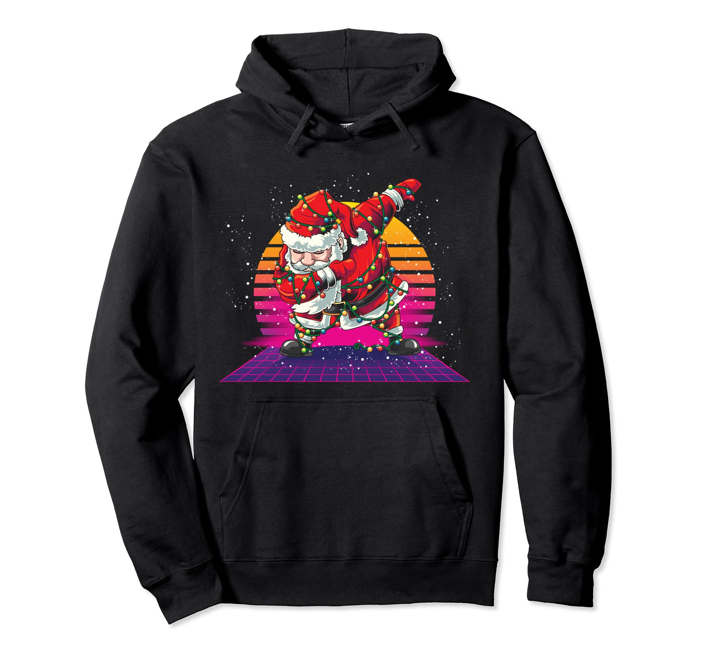 Vaporwave Aesthetic Funny Dabbing Santa Hoodie - Graphic Print Men Women - T-Shirt, Sweatshirt, Hoodie