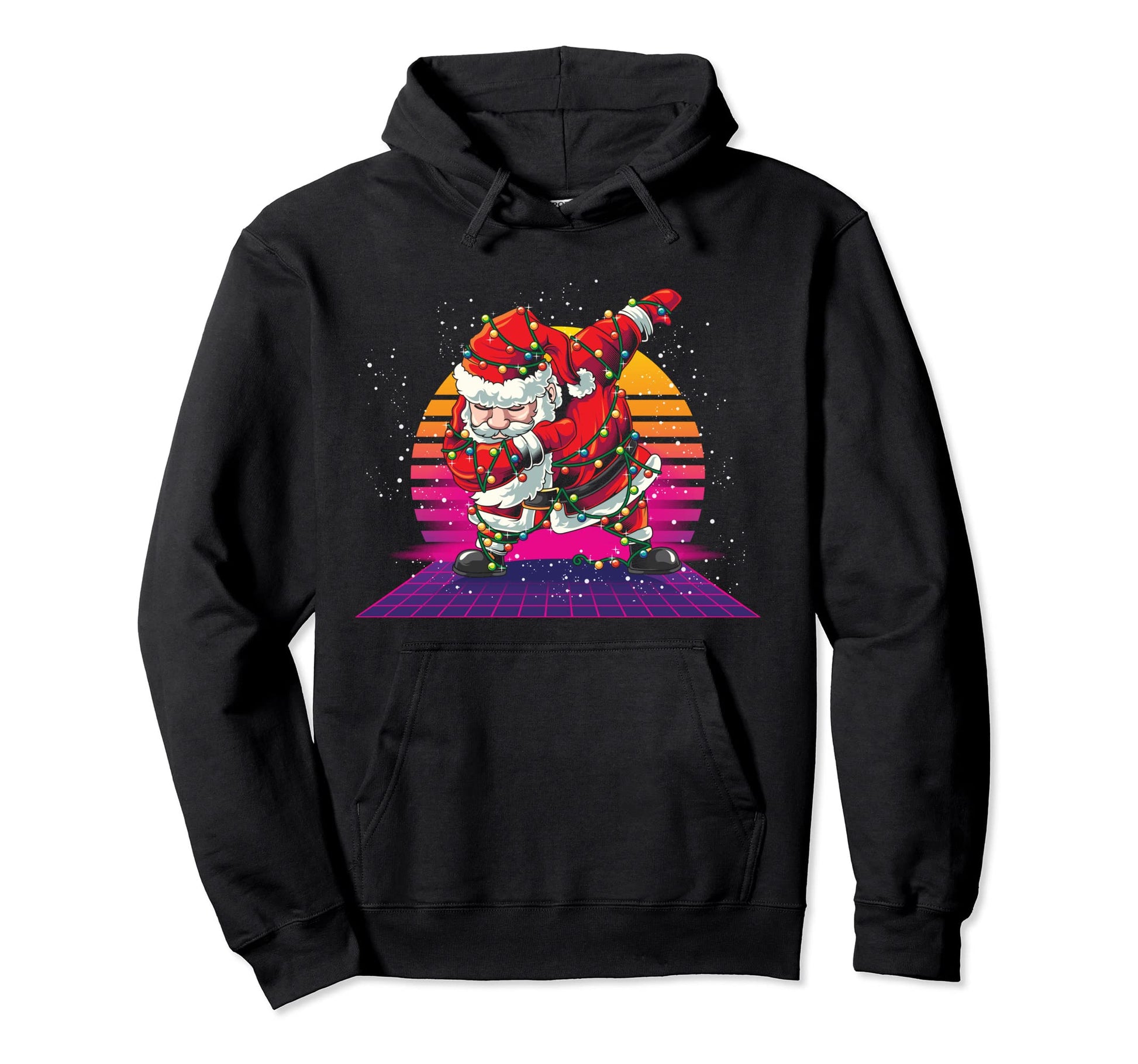 Vaporwave Aesthetic Funny Dabbing Santa Hoodie - Graphic Print Men Women - T-Shirt, Sweatshirt, Hoodie