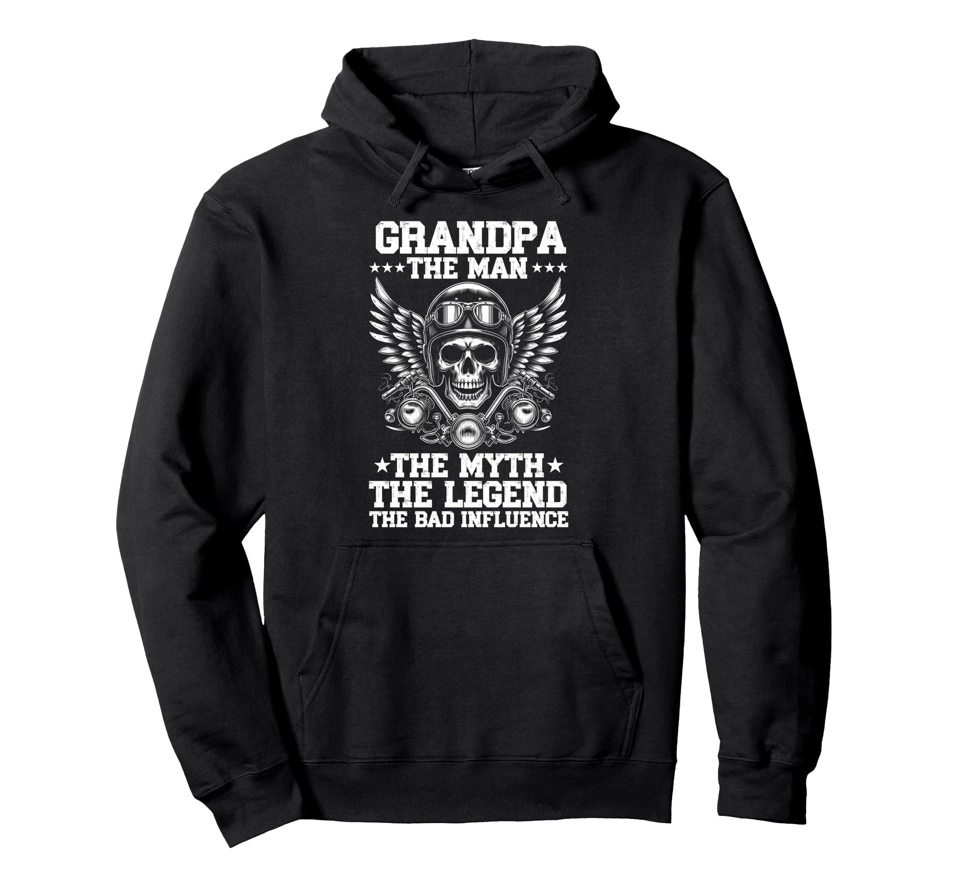 Grandpa Myth Legend Motorcycle Hoodie - Graphic Print for Adults - T-Shirt, Sweatshirt, Hoodie