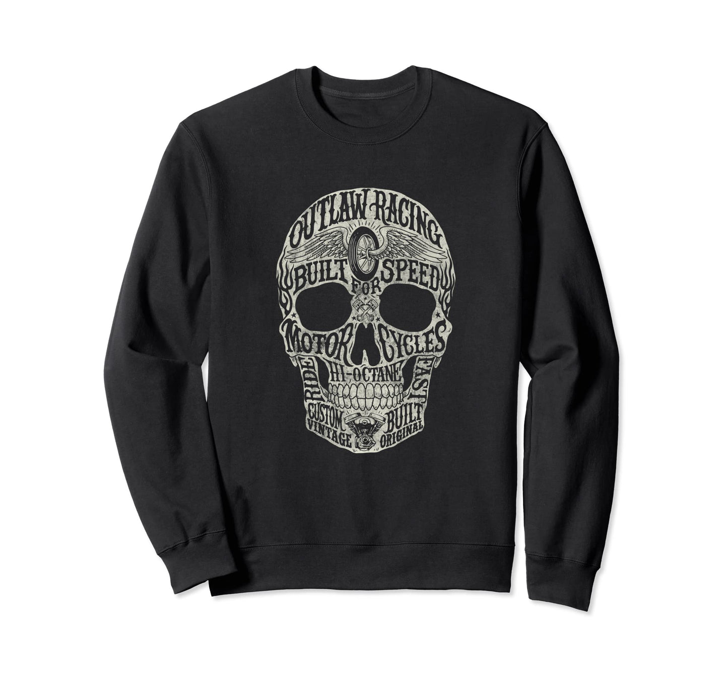 Outlaw Racing Text Filled Sweatshirt - Custom Art Print Men Women - T-Shirt, Sweatshirt, Hoodie