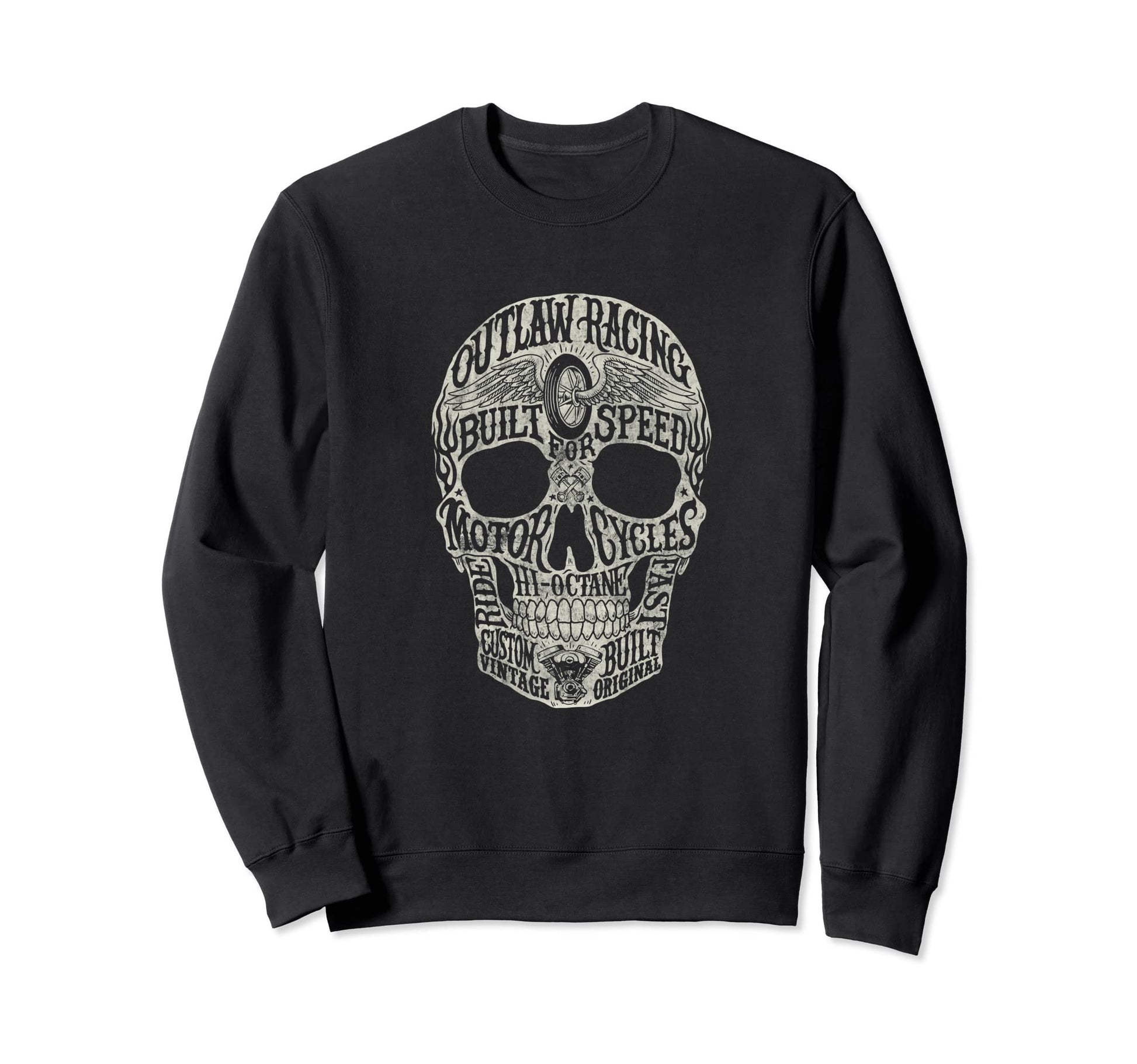 Outlaw Racing Text Filled Sweatshirt - Custom Art Print Men Women - T-Shirt, Sweatshirt, Hoodie
