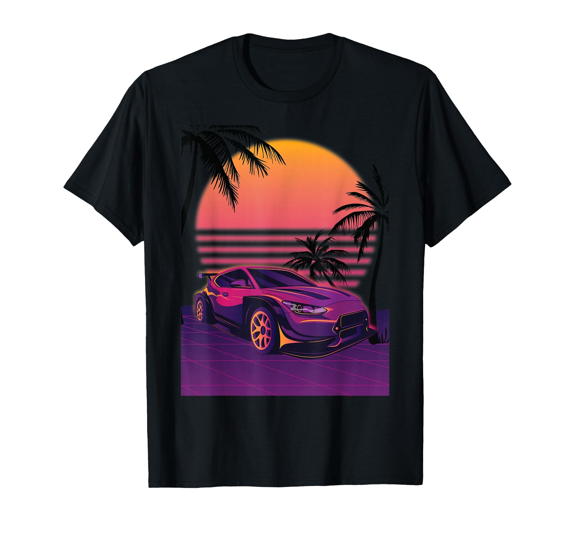 Synthwave Sport Car Aesthetic T-Shirt - Fun Novelty Design Unisex - T-Shirt, Sweatshirt, Hoodie