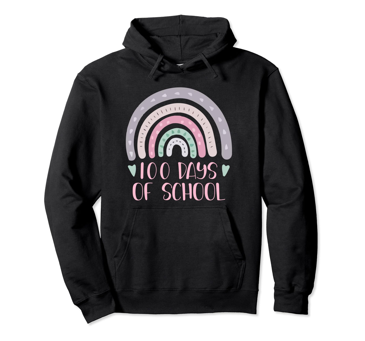 100 Days School Teacher Student Rainbow Hoodie - Minimalist Print Men Women - T-Shirt, Sweatshirt, Hoodie
