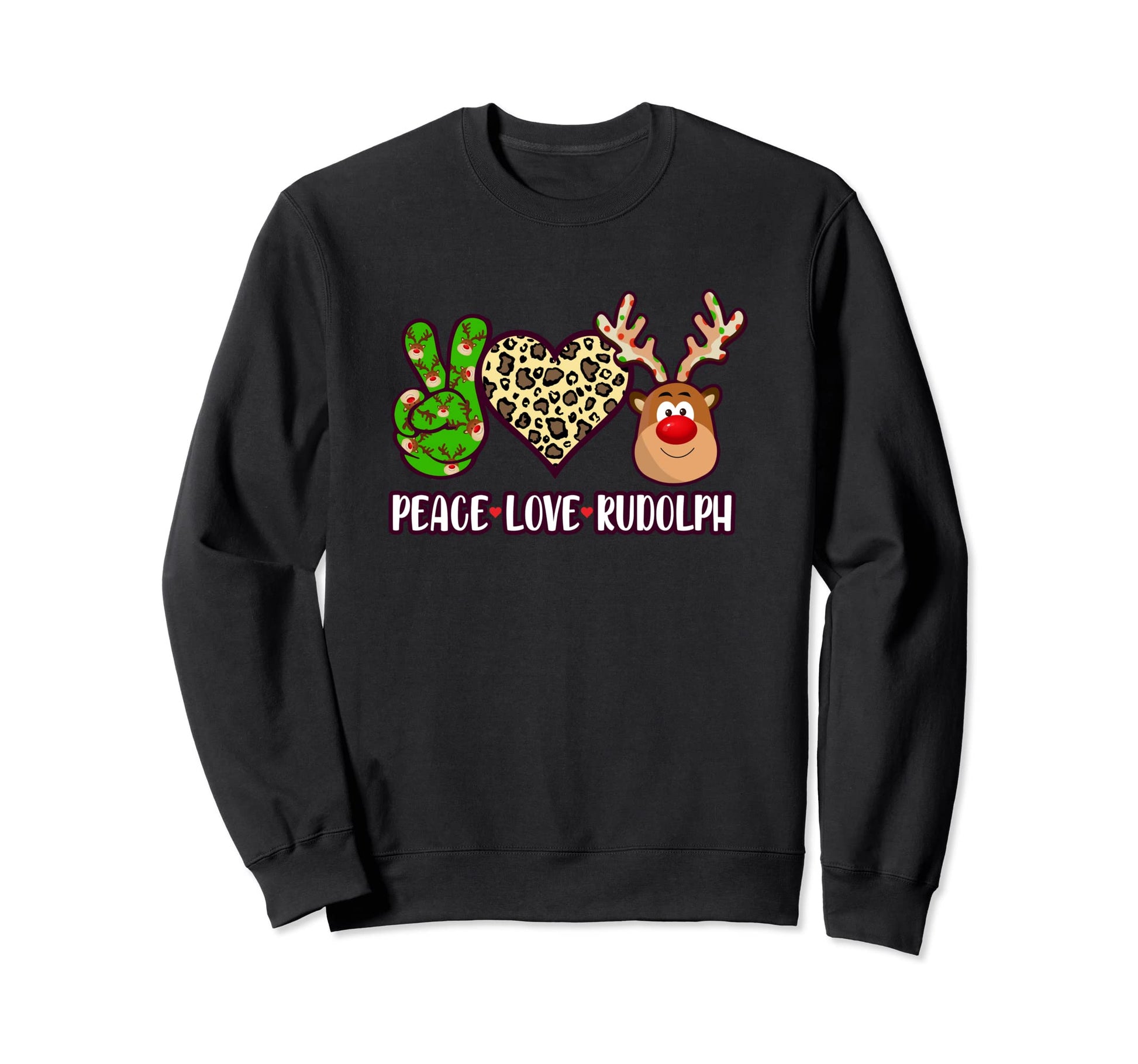 Reindeer Peace Sign Heart Peace Sweatshirt - Streetwear Style Men Women - T-Shirt, Sweatshirt, Hoodie