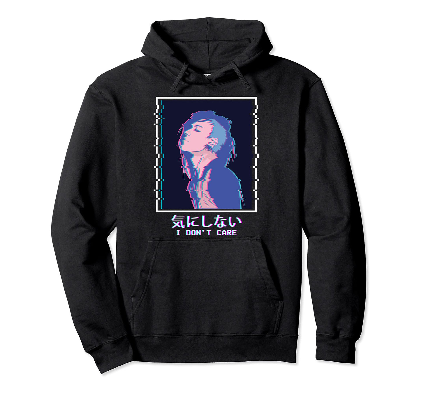 I Dont Care Sad Anime Punk Emo Hoodie - Unique Graphic for Adults - T-Shirt, Sweatshirt, Hoodie