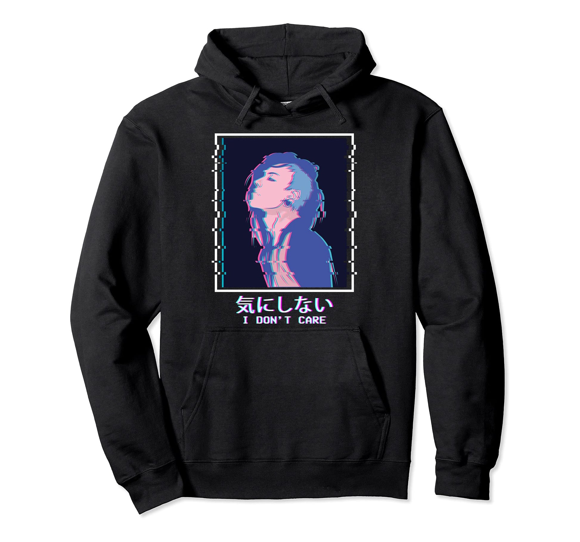 I Dont Care Sad Anime Punk Emo Hoodie - Unique Graphic for Adults - T-Shirt, Sweatshirt, Hoodie