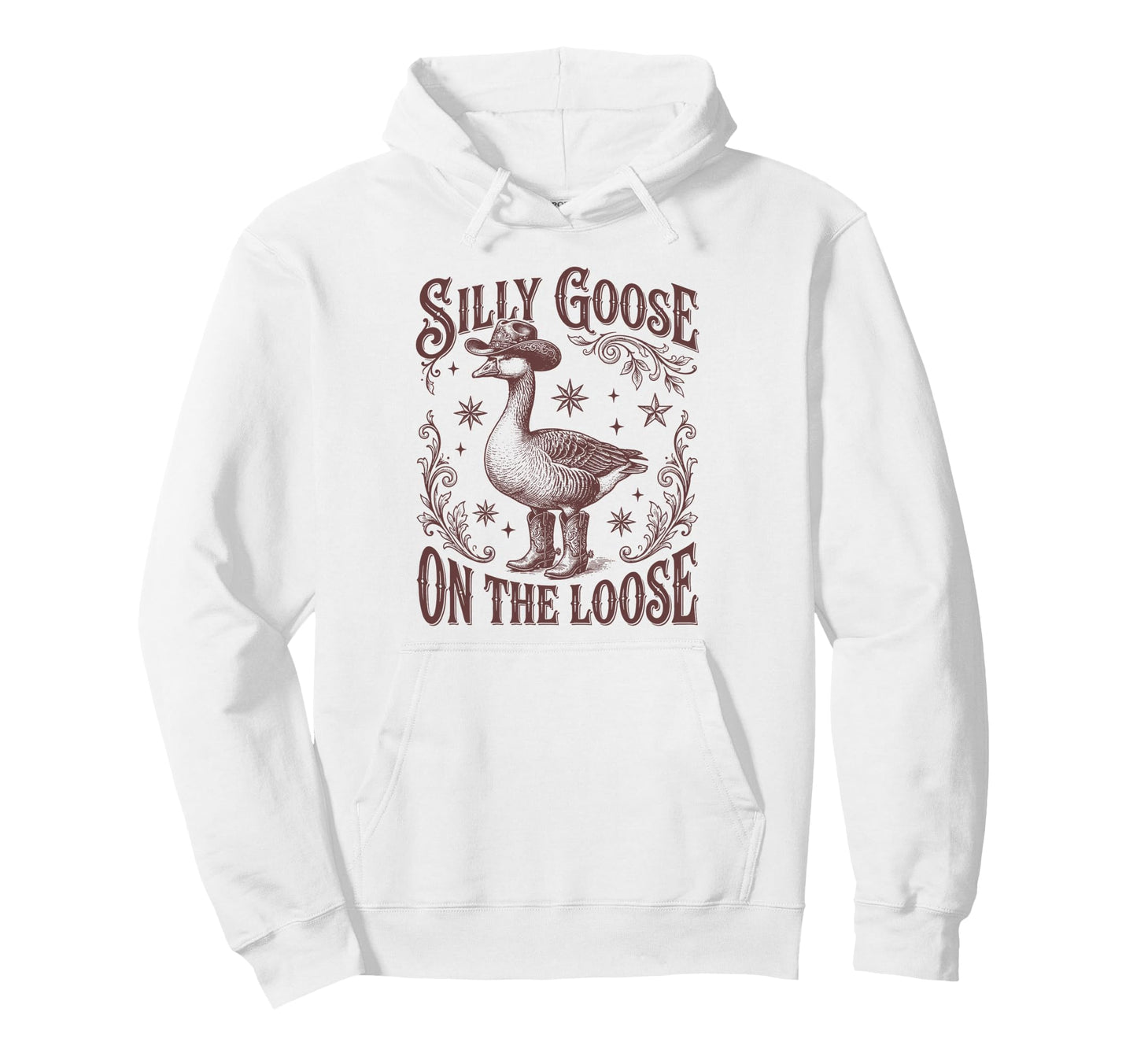 Silly Goose Loose Funny Western Cowboy Hoodie - Aesthetic Graphic Unisex - T-Shirt, Sweatshirt, Hoodie