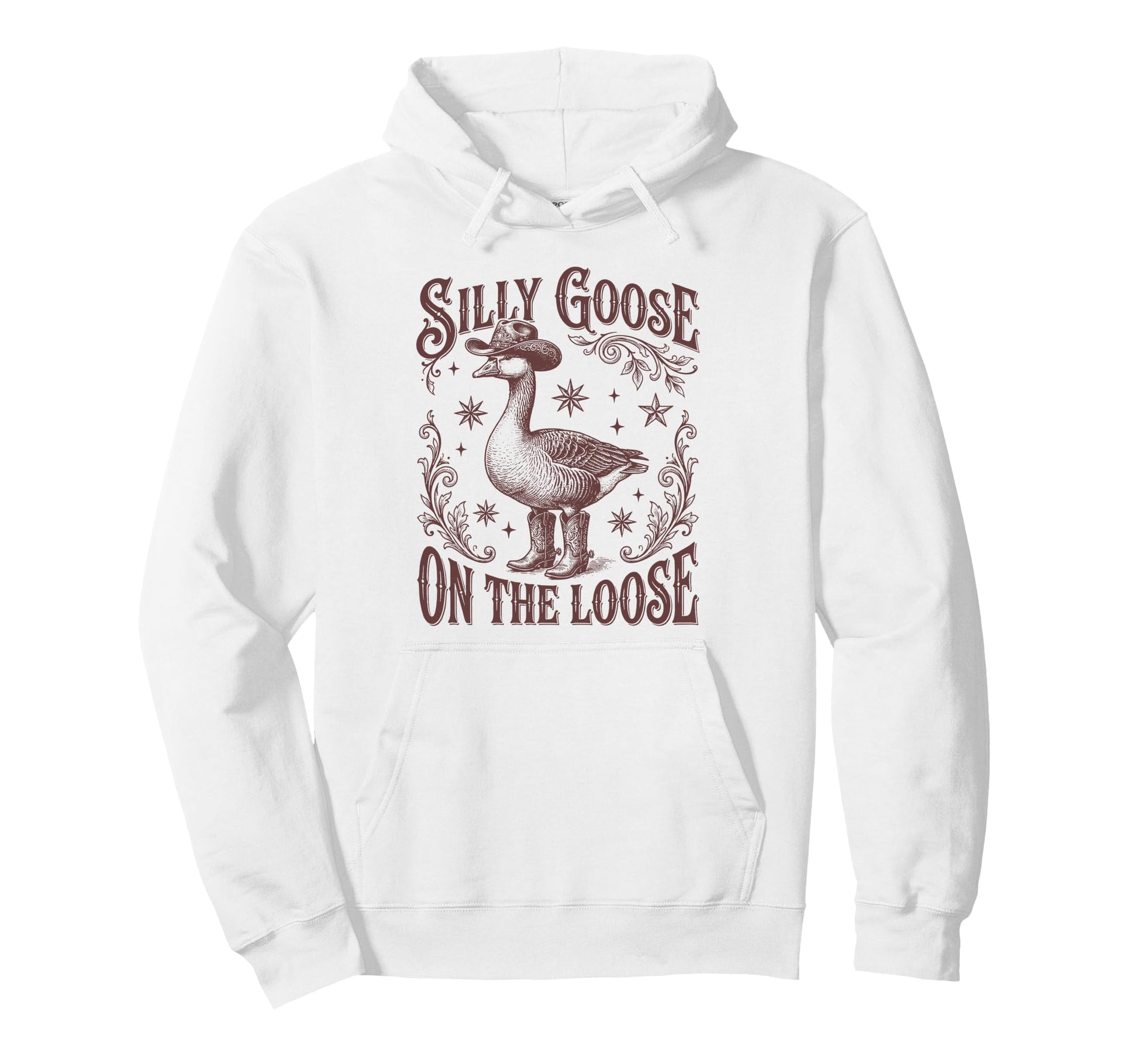 Silly Goose Loose Funny Western Cowboy Hoodie - Aesthetic Graphic Unisex - T-Shirt, Sweatshirt, Hoodie