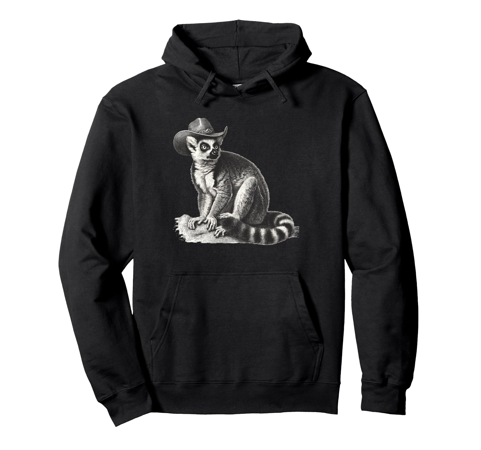 Country Cowboy Lemur Rodeo Cowgirl Hoodie - Unique Graphic for Adults - T-Shirt, Sweatshirt, Hoodie