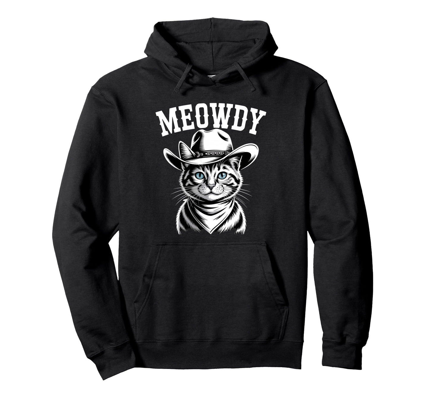Meowdy Cat Cowboy Cat Country Western Hoodie - Minimalist Print Unisex - T-Shirt, Sweatshirt, Hoodie