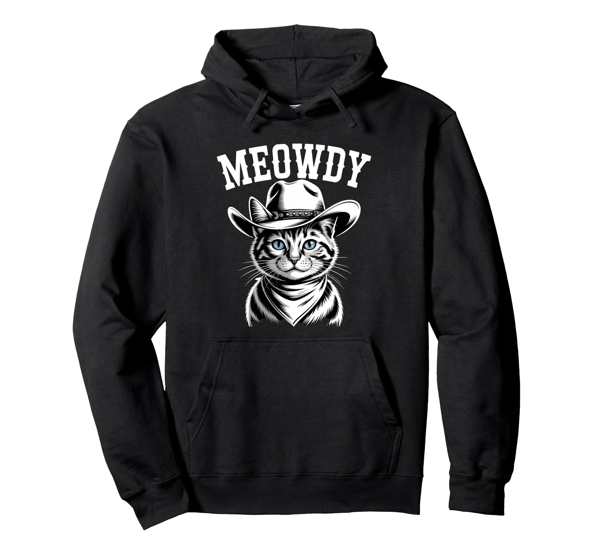 Meowdy Cat Cowboy Cat Country Western Hoodie - Minimalist Print Unisex - T-Shirt, Sweatshirt, Hoodie