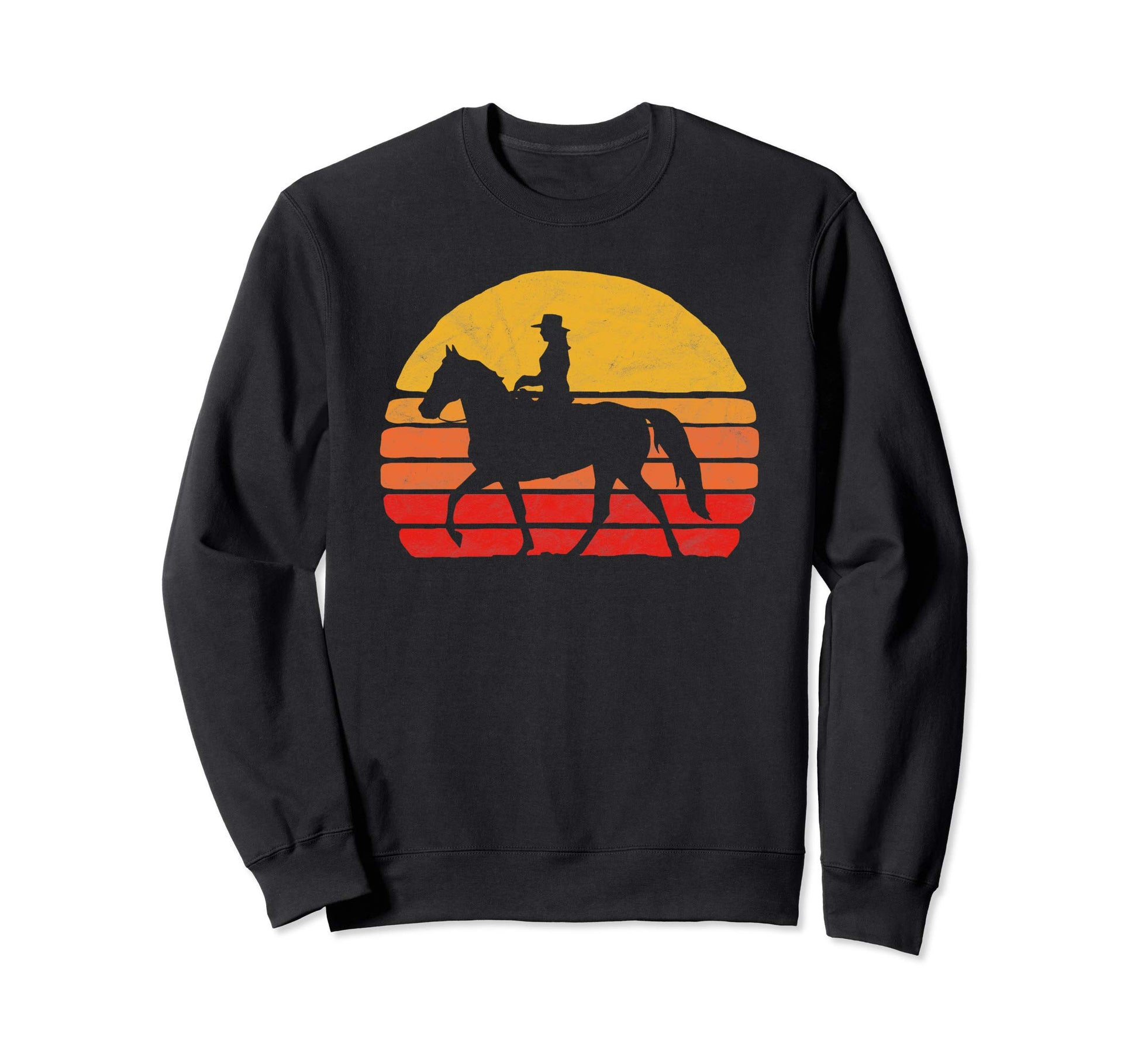 Cowgirl Horse Rider 80S Sun Sweatshirt - Trendy Graphic Men Women - T-Shirt, Sweatshirt, Hoodie