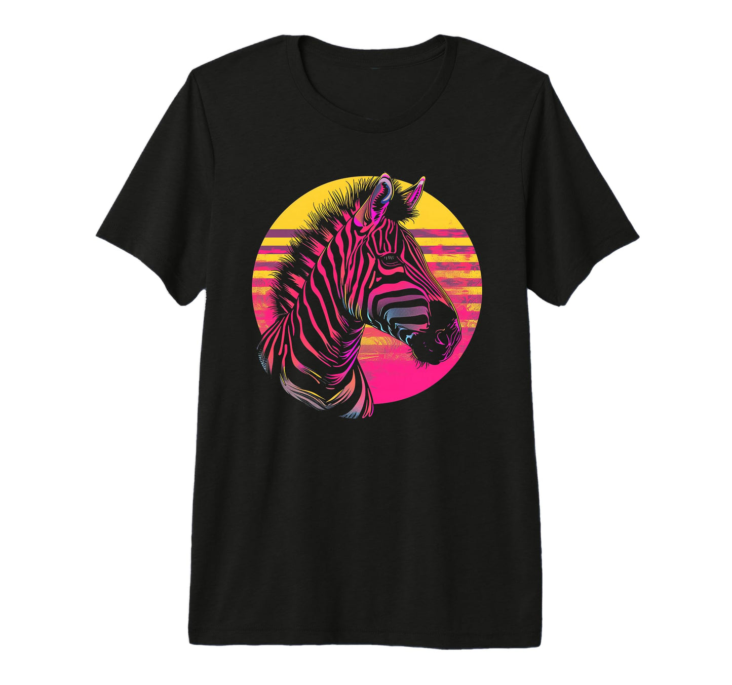 Zebra Vaporwave Aesthetic Synthwave 80S T-Shirt - Unique Graphic Unisex - T-Shirt, Sweatshirt, Hoodie