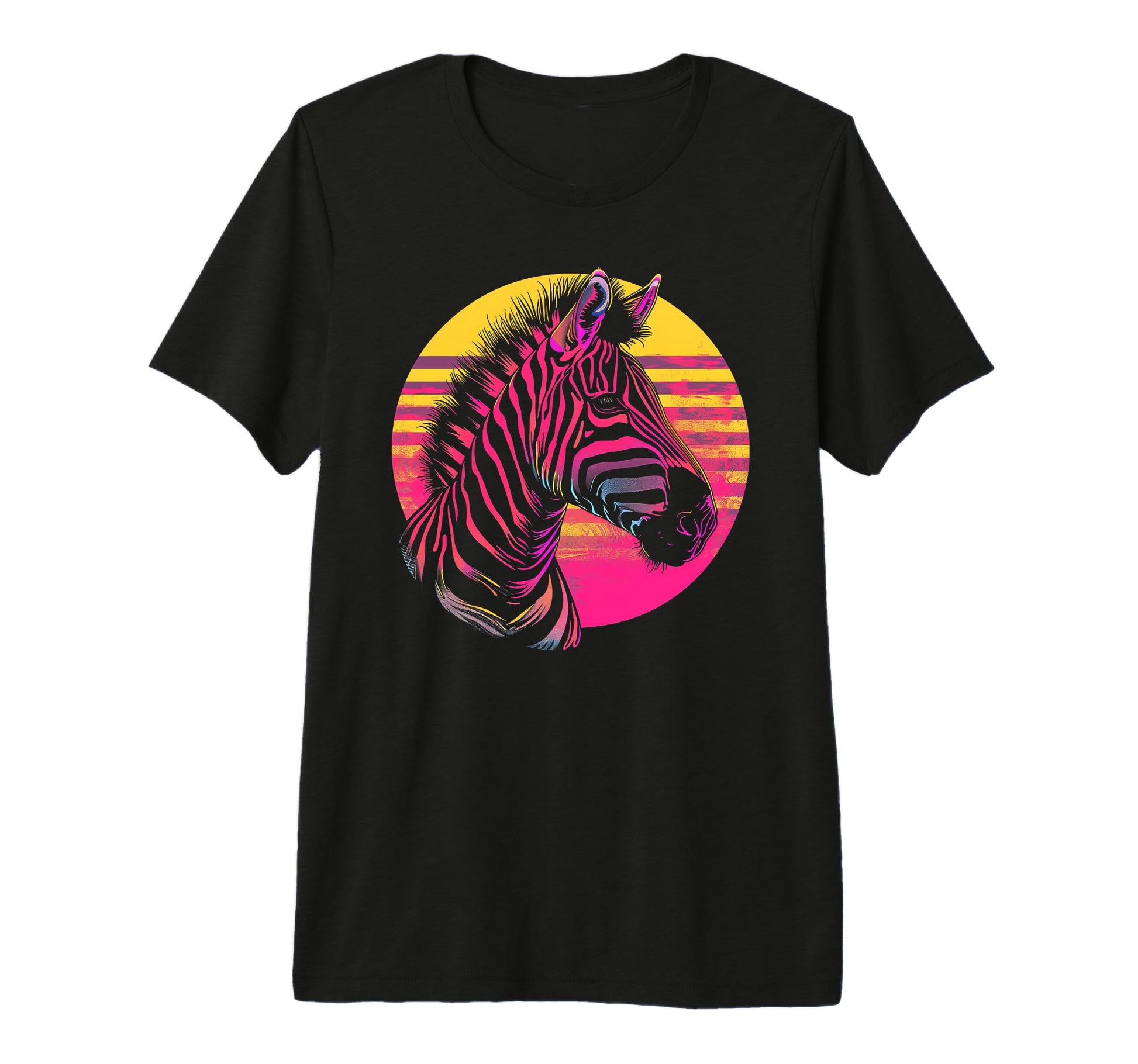Zebra Vaporwave Aesthetic Synthwave 80S T-Shirt - Unique Graphic Unisex - T-Shirt, Sweatshirt, Hoodie