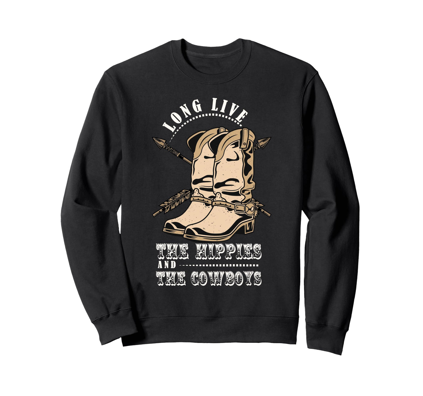 Long Live Hippies Cowboy Country Sweatshirt - Unique Graphic Men Women - T-Shirt, Sweatshirt, Hoodie