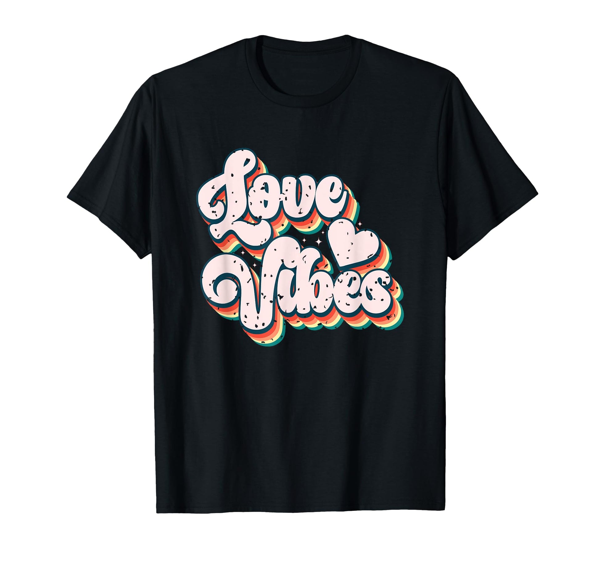 Love Vibes Heart Typography Art T-Shirt - Aesthetic Graphic Unisex - T-Shirt, Sweatshirt, Hoodie