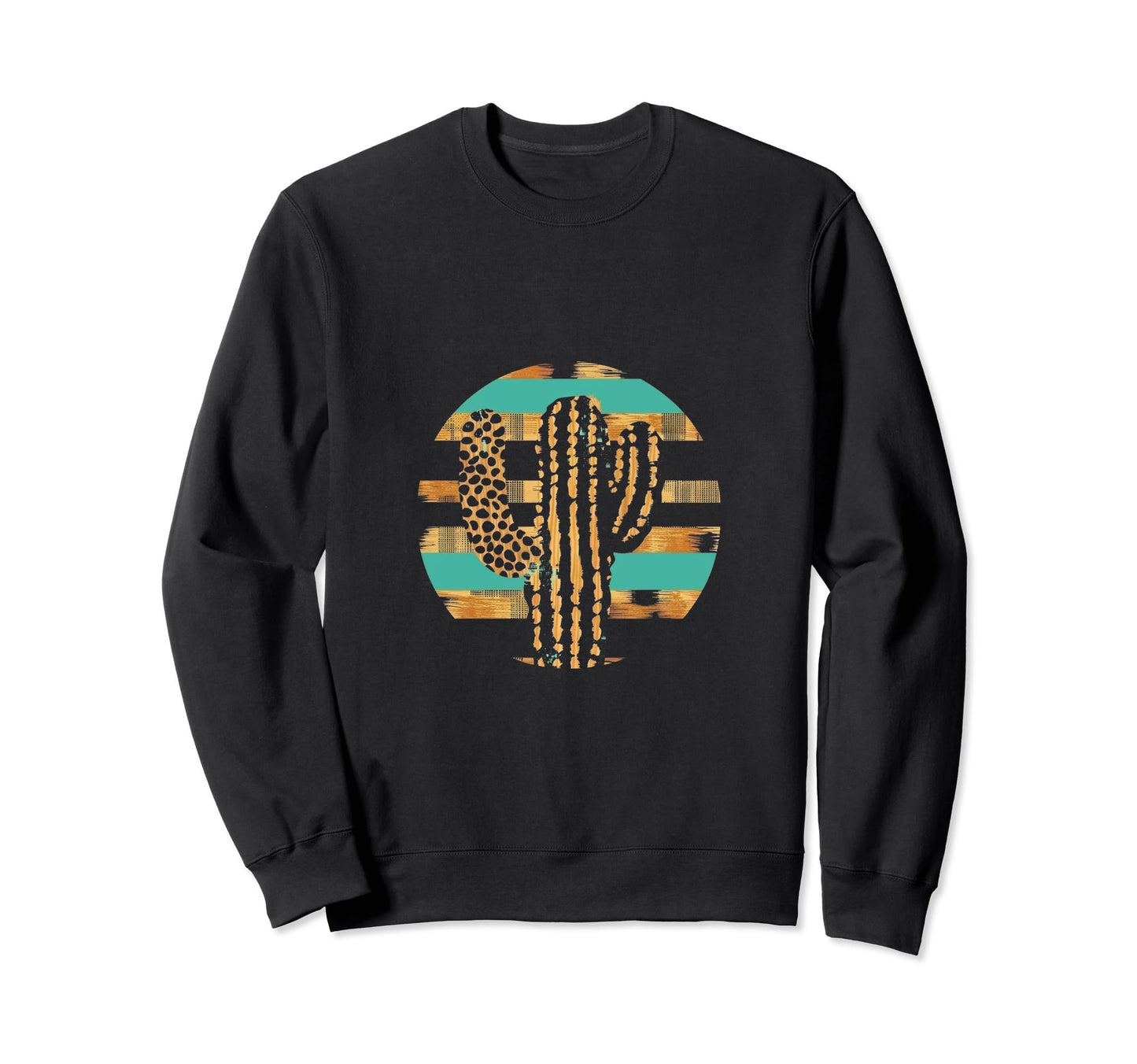 Aesthetics Fan Western Cactus Cow Sweatshirt - Custom Art Print Men Women - T-Shirt, Sweatshirt, Hoodie