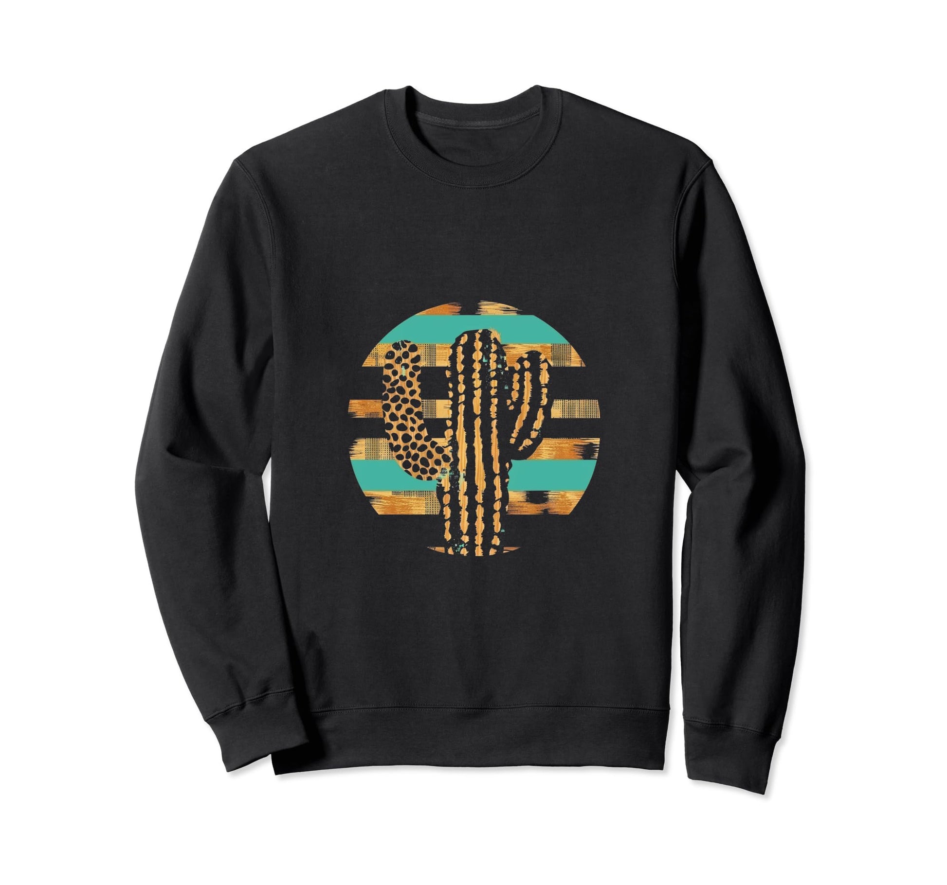 Aesthetics Fan Western Cactus Cow Sweatshirt - Custom Art Print Men Women - T-Shirt, Sweatshirt, Hoodie