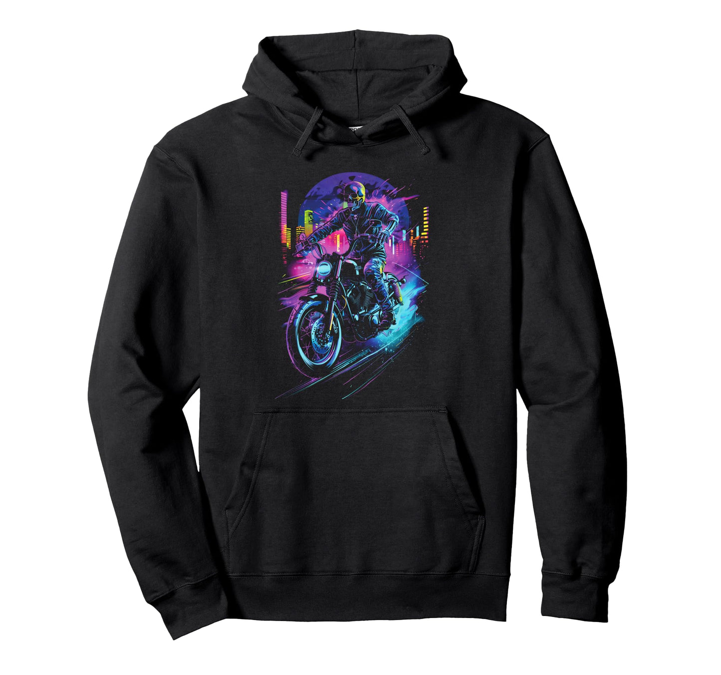 Skeleton Motorcycle Through Hoodie - Streetwear Style Men Women - T-Shirt, Sweatshirt, Hoodie