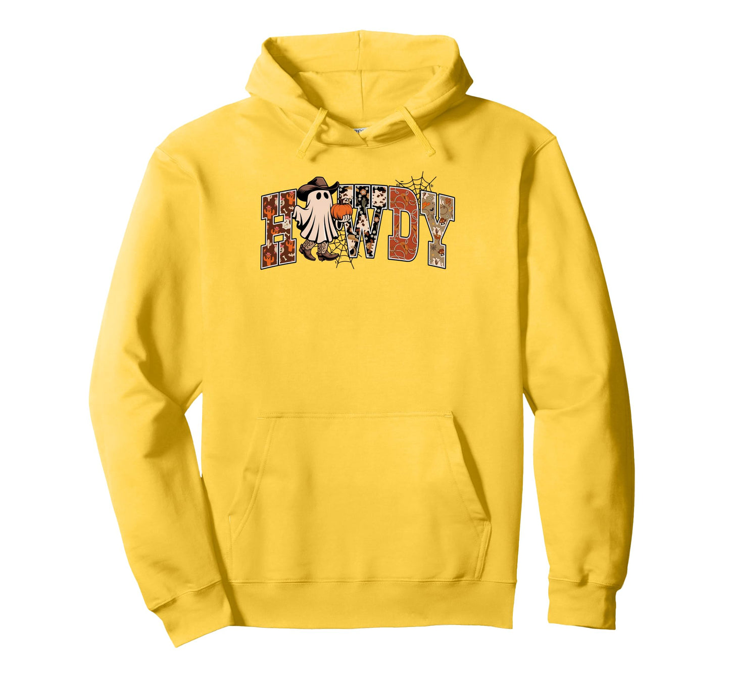 Howdy Ghost Western Halloween Cowboy Hoodie - Graphic Print Men Women - T-Shirt, Sweatshirt, Hoodie