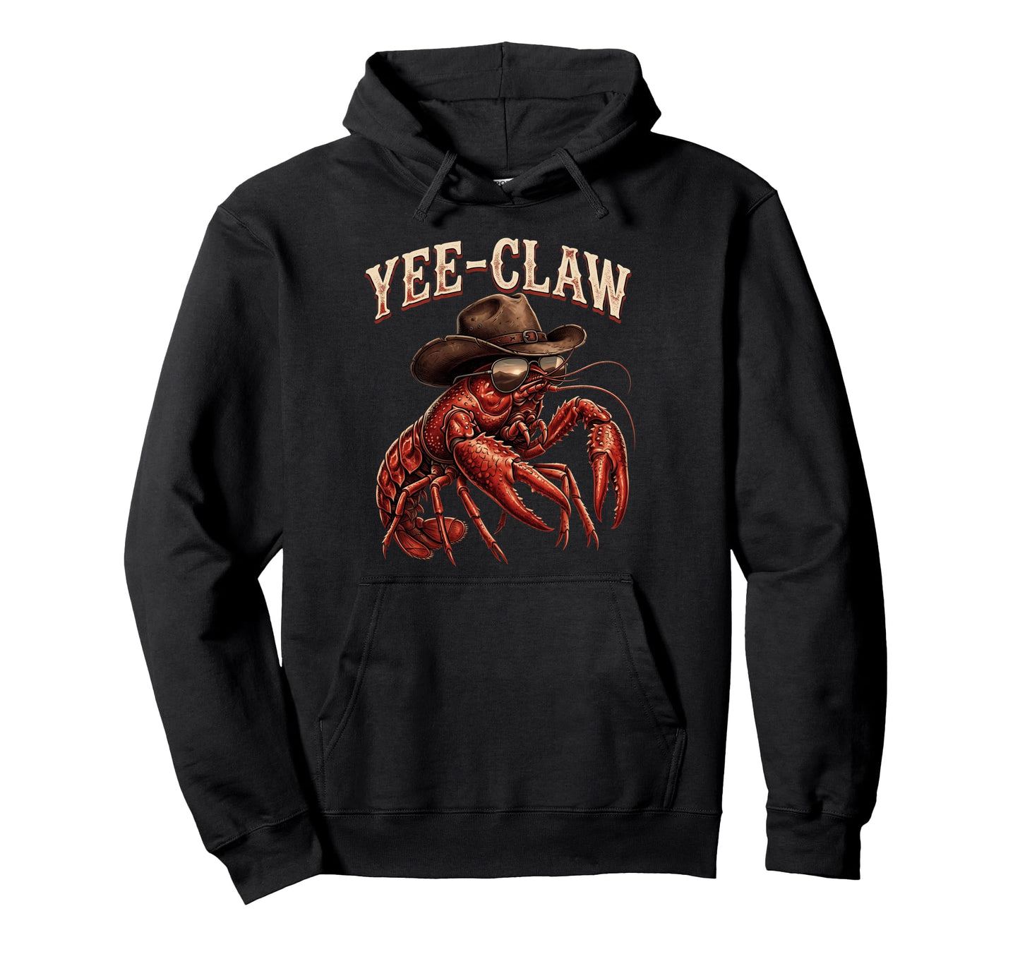 Yee Claw Cowboy Lobster Funny Western Hoodie - Custom Art Print for Adults - T-Shirt, Sweatshirt, Hoodie