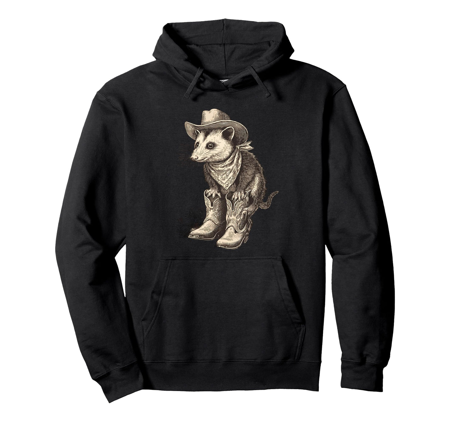 Country Cowboy Opossum Rodeo Hoodie - Casual Everyday Wear Men Women - T-Shirt, Sweatshirt, Hoodie