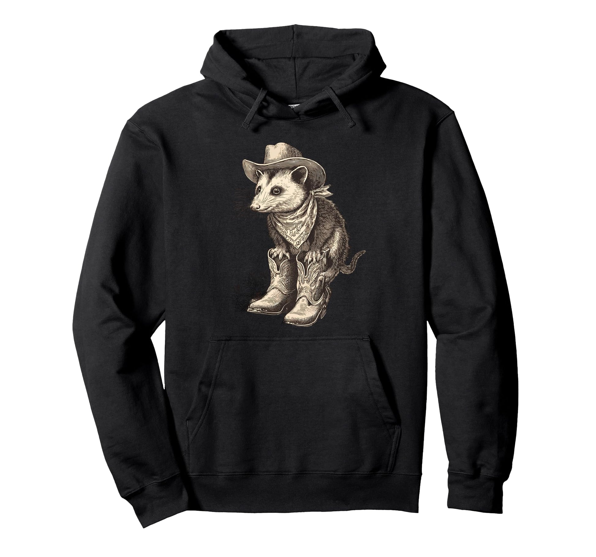 Country Cowboy Opossum Rodeo Hoodie - Casual Everyday Wear Men Women - T-Shirt, Sweatshirt, Hoodie