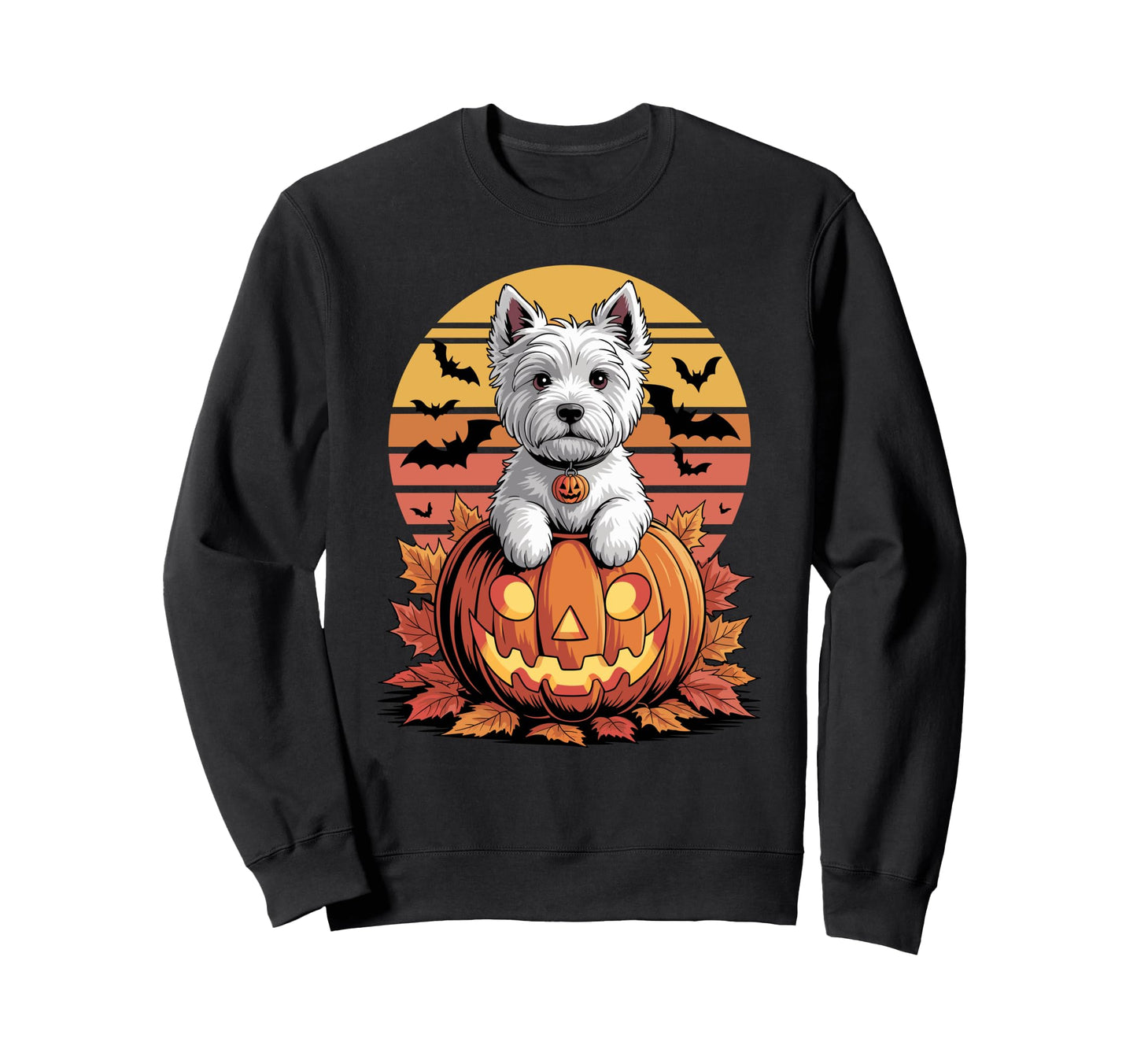 Halloween West Highland White Sweatshirt - Fun Novelty Design for Adults - T-Shirt, Sweatshirt, Hoodie